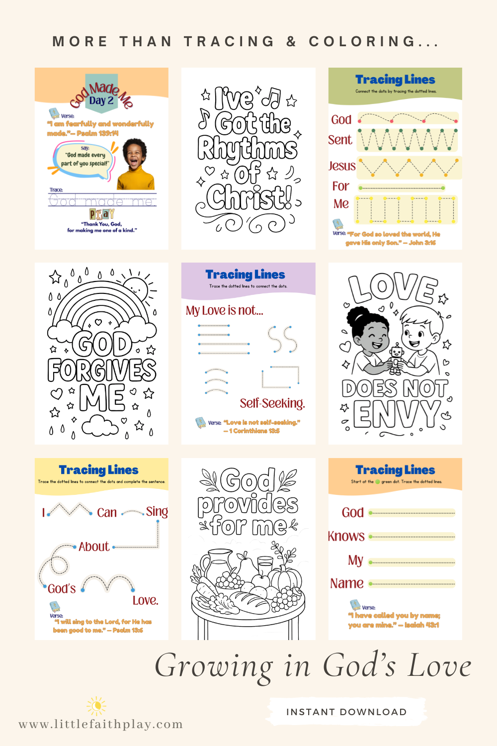 Over 100 Pages of Faith-Filled Coloring & Tracing ~ $7.99