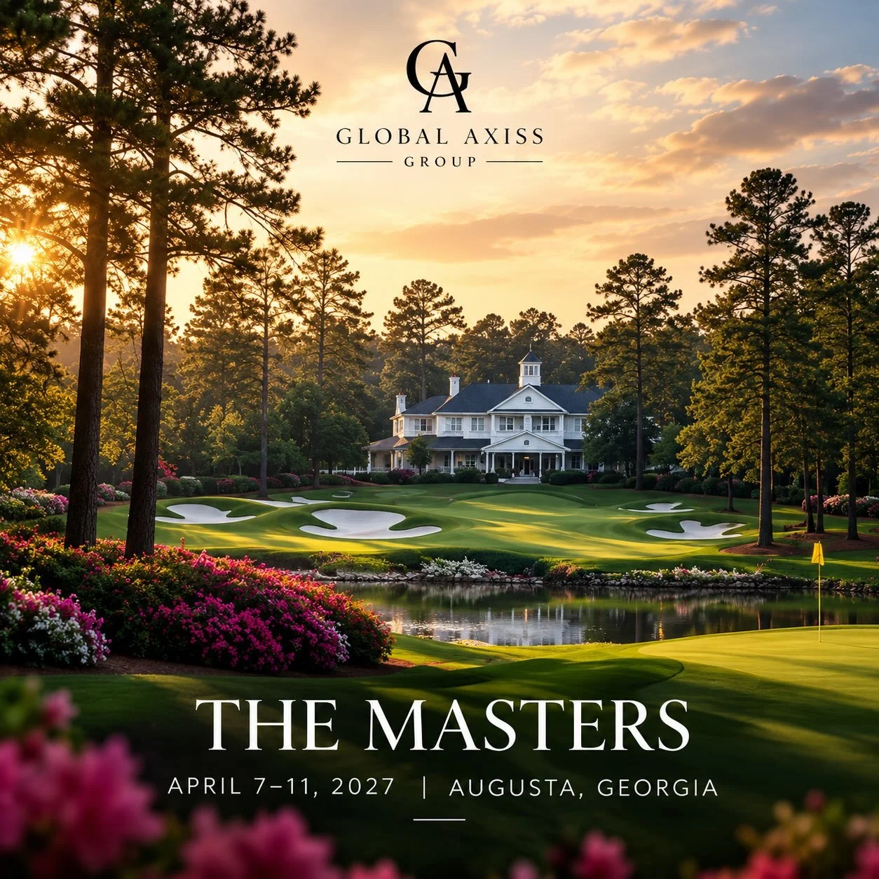 ⛳ THE MASTERS &mdash; APRIL 8&ndash;11, 2027

Some traditions have to be experienced in person.

Augusta in April. The azaleas. The roars. Amen Corner. And four days surrounding one of the most coveted events in sports.

Global Axiss Group creates an
