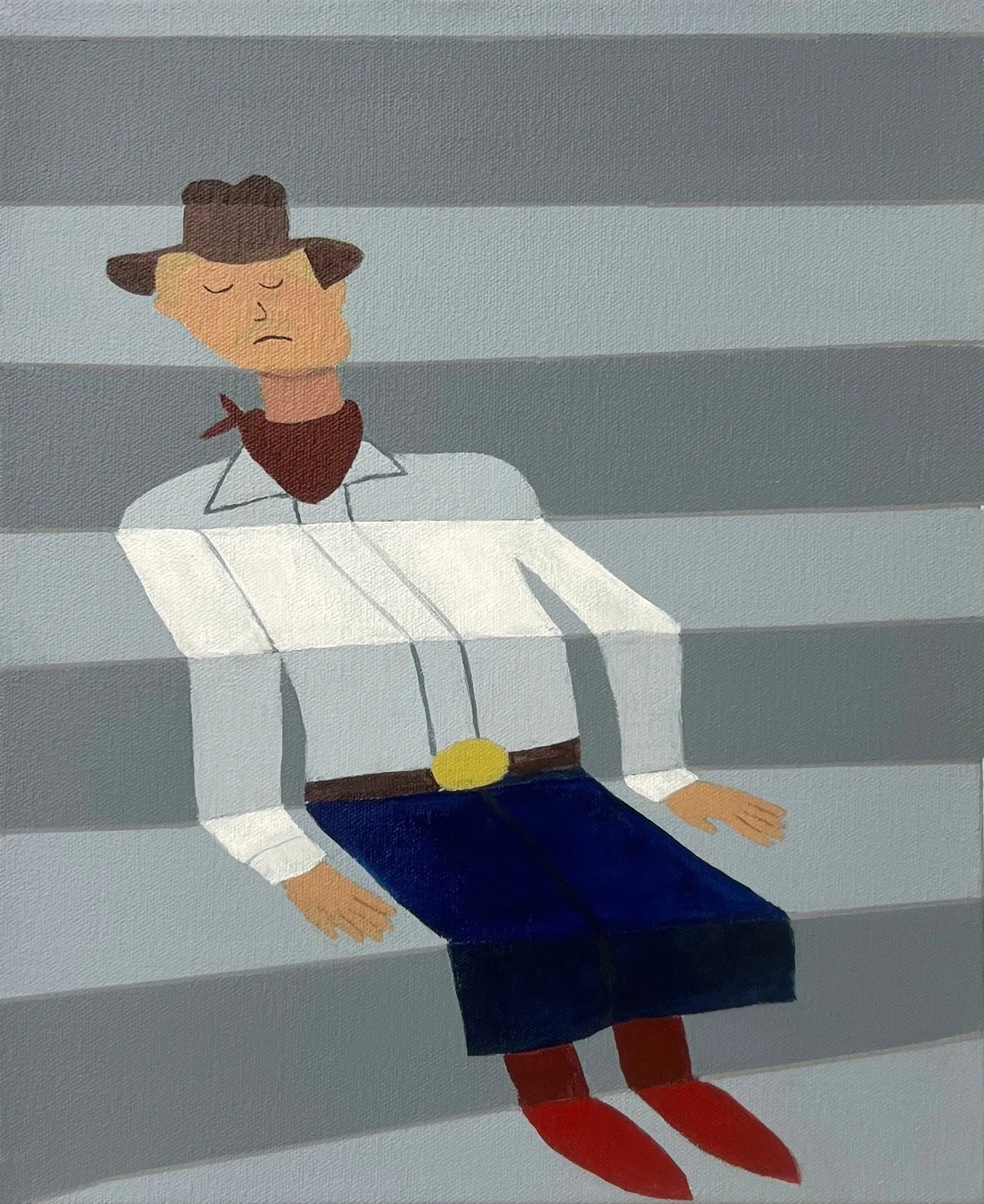 "Woeful Cowboy"
2025
9x12
Acrylic and paint marker on canvas