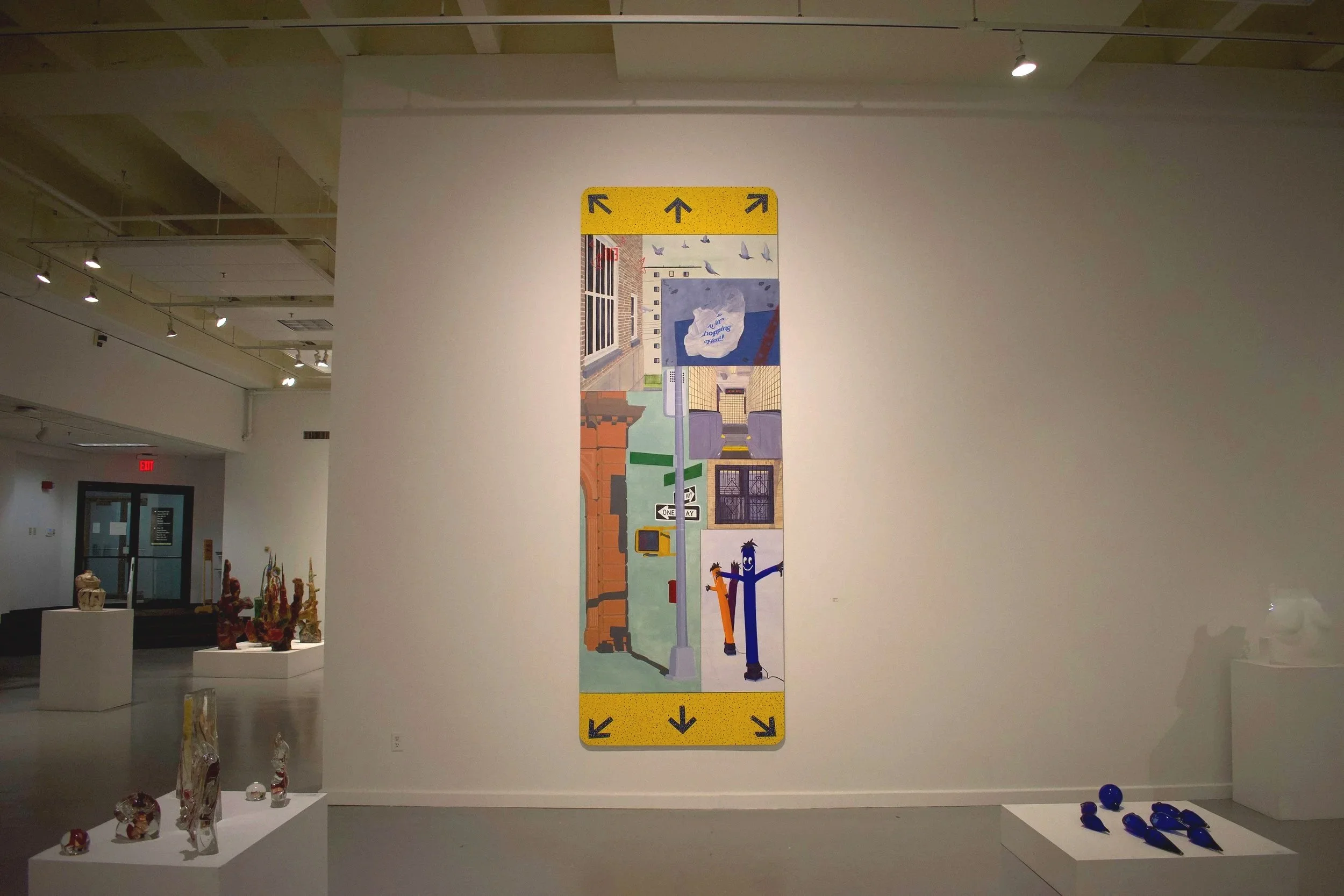 Please Hold
11' x 4 ' 
2026
Acrylic on canvas
8 canvases puzzle piece together to create a large scale work