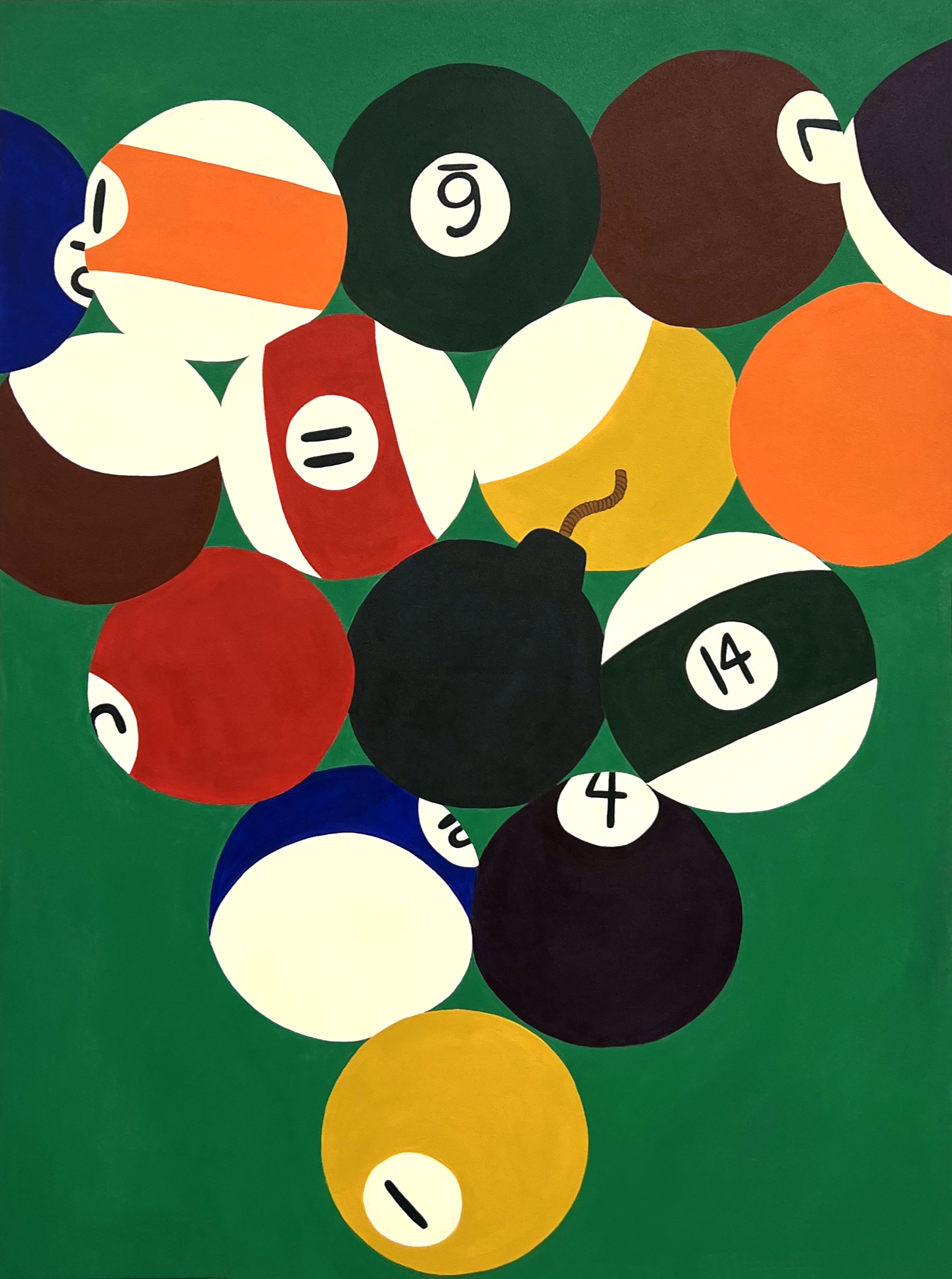 "Billiards"
2025
48x36
Acrylic on canvas