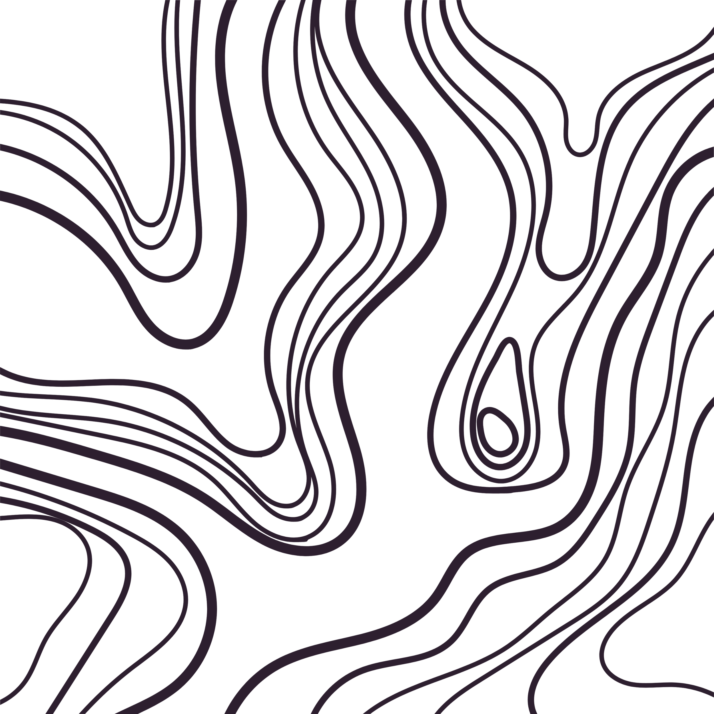 Dark background with purple contour lines resembling topographic map patterns.