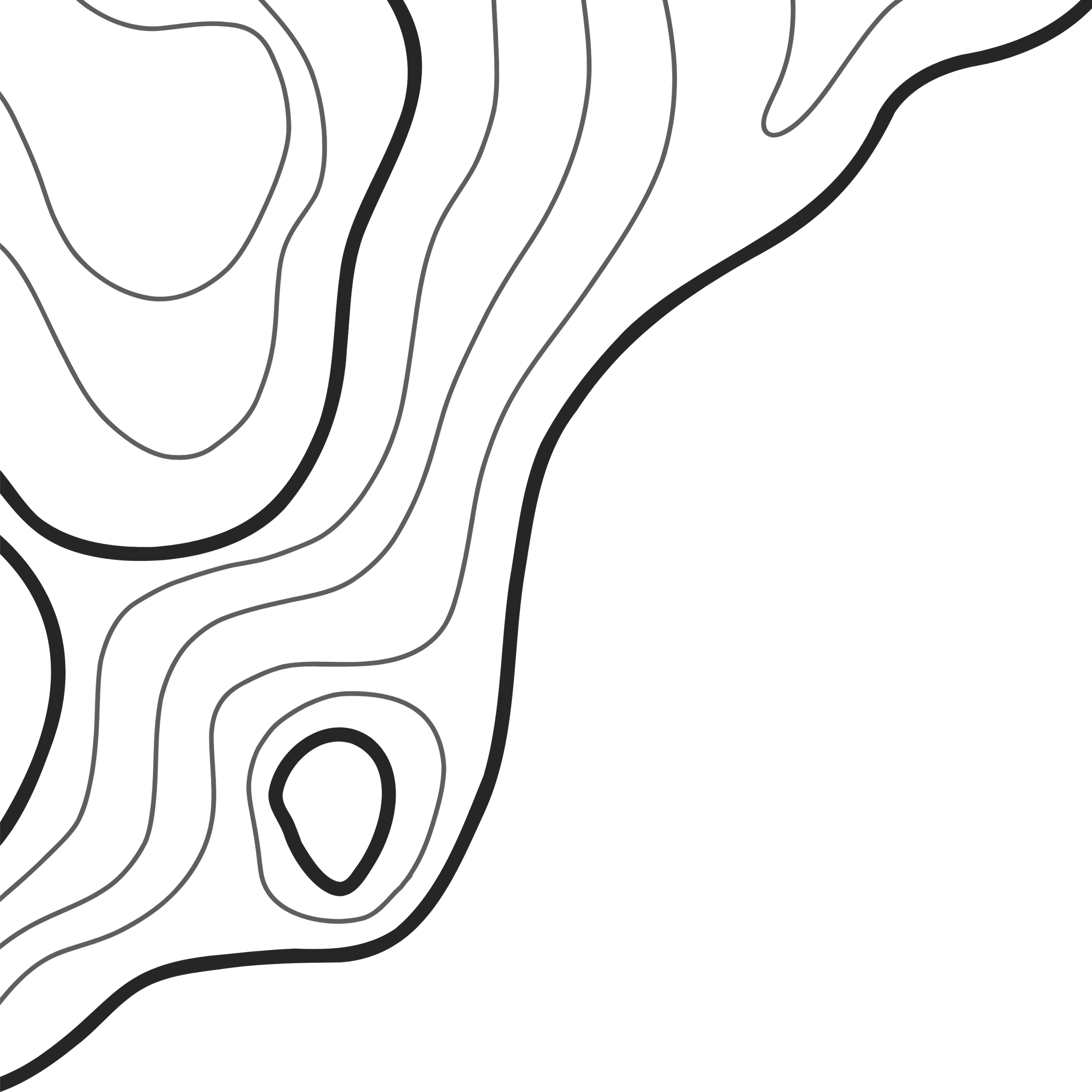 Black background with light gray contour lines resembling a topographic map.