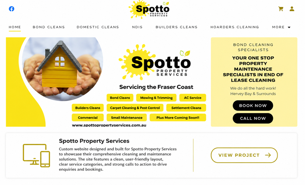 Spotto Property Services website homepage