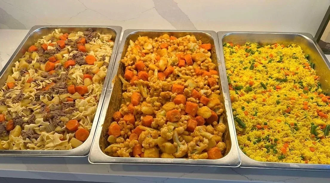 Fried rice, Mixed Vegetables, Pasta Salad