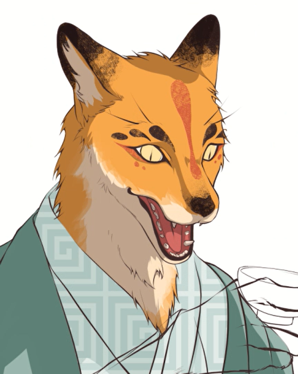 Green Fox Illustration