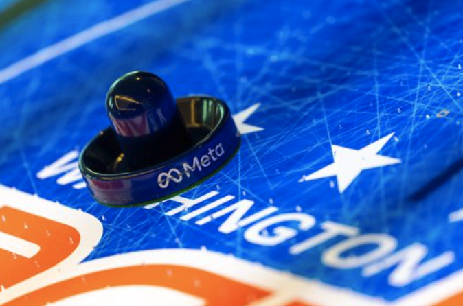 Meta branded hockey pucks....yes we did that