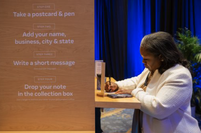 Policymaker postcard station