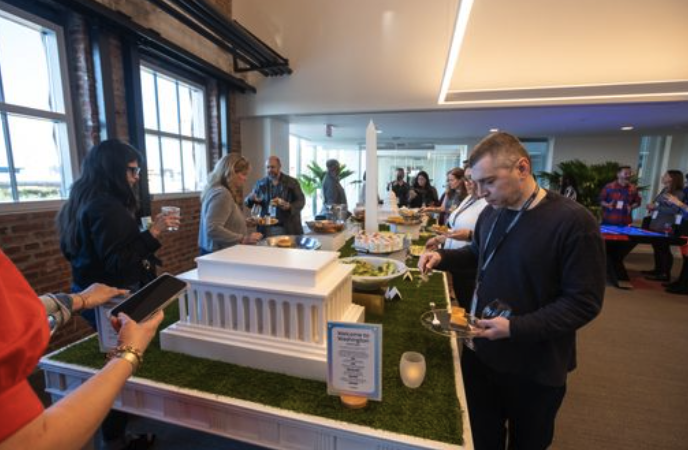 Welcome to Washington catering grazing table was the show-stopper as guests entered the welcome party