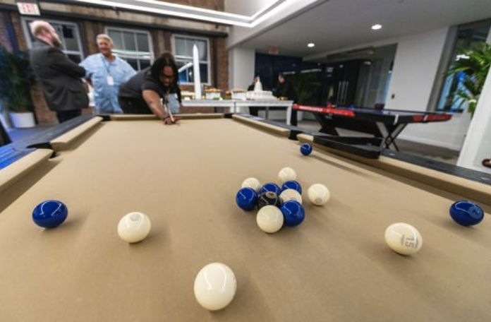 Meta branded billiard ball....yes we ALSO did that. Was then donated to the Meta DC office client team as a gift for their office!