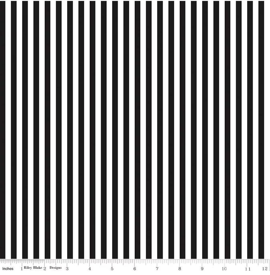 Riley Blake Designs 1/4" Stripe on White