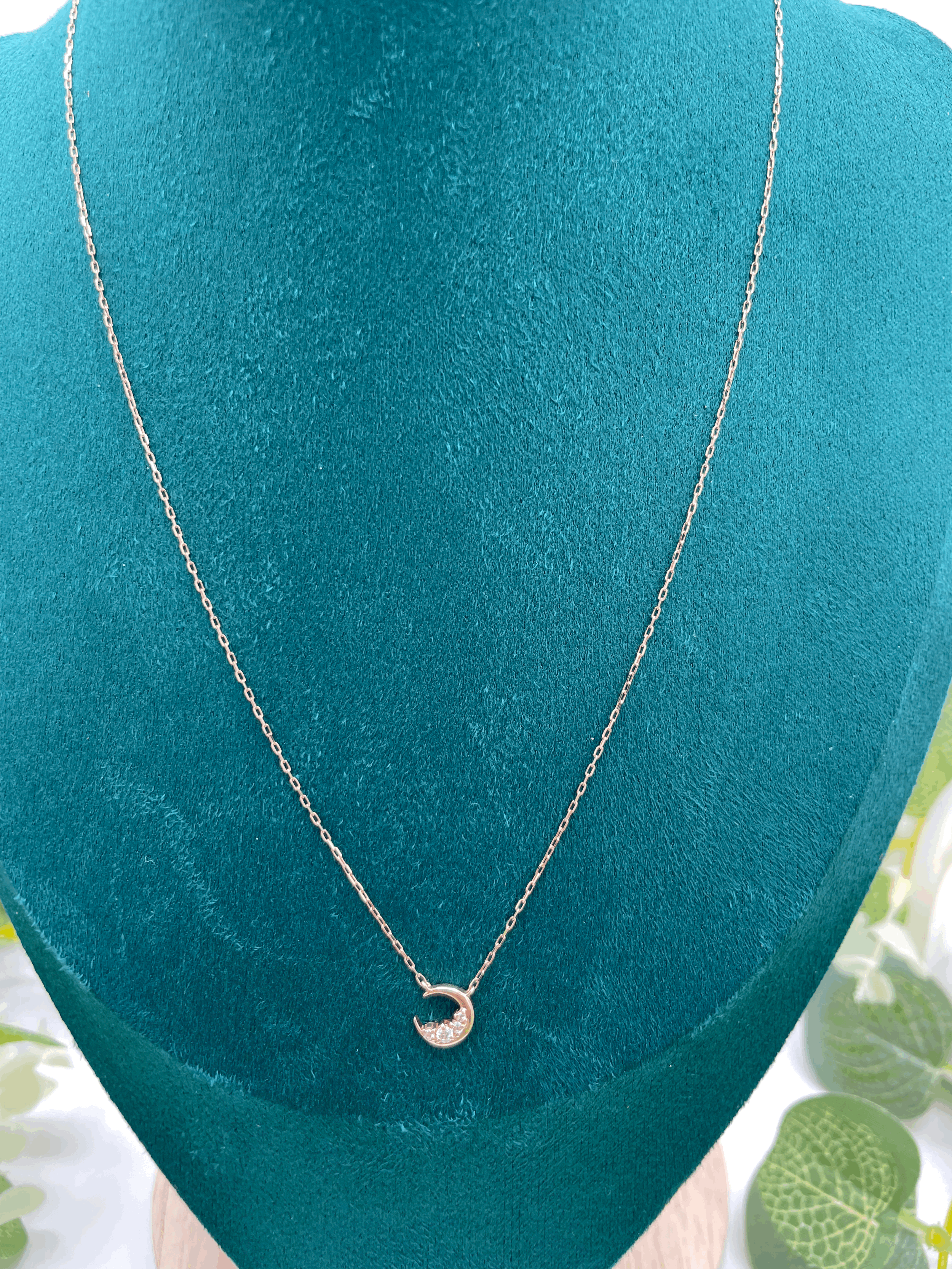 Half Moon Diamond Pendant Necklace
