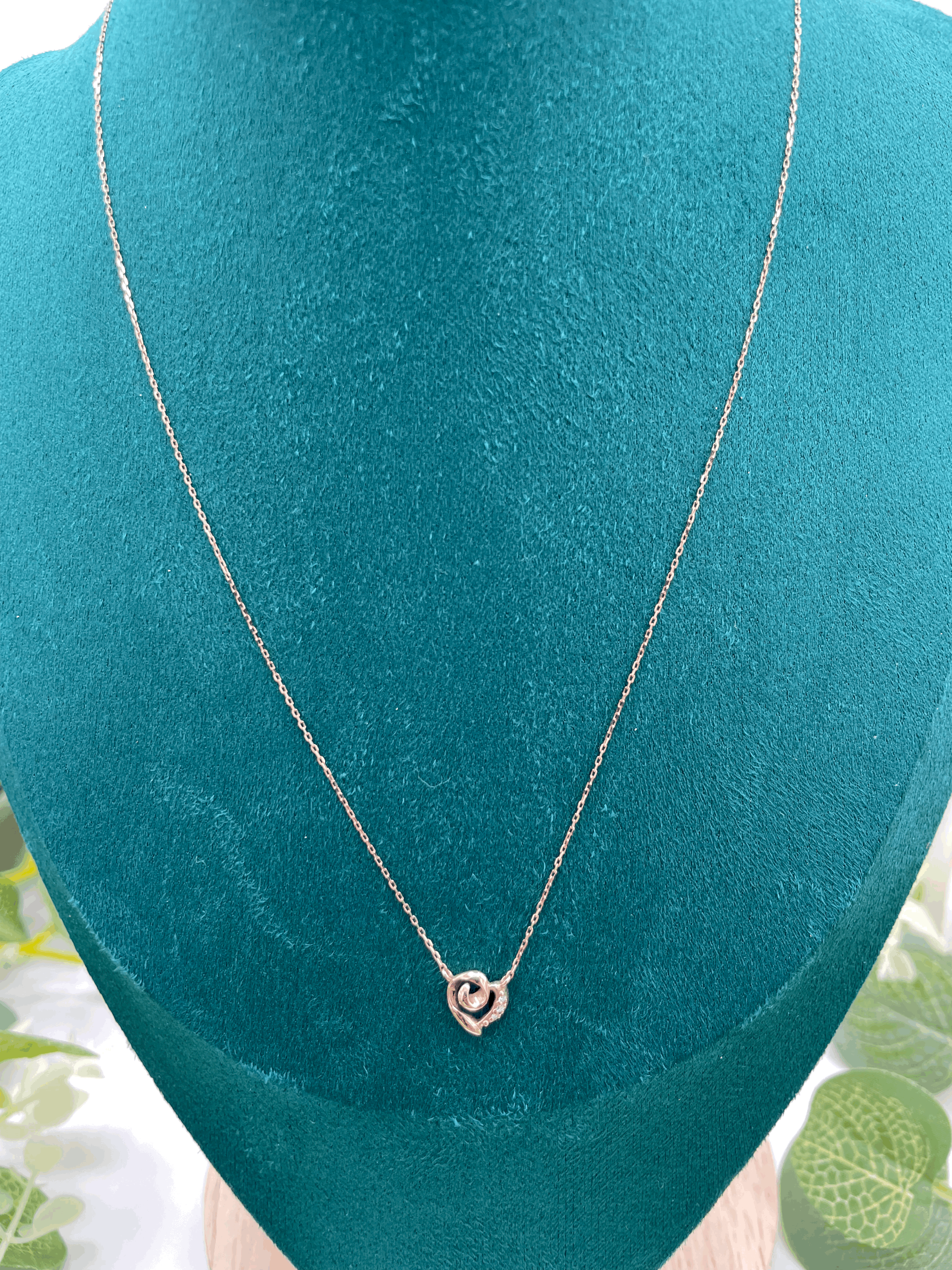 Diamond Heart Pendant Necklace in 10k Rose Gold