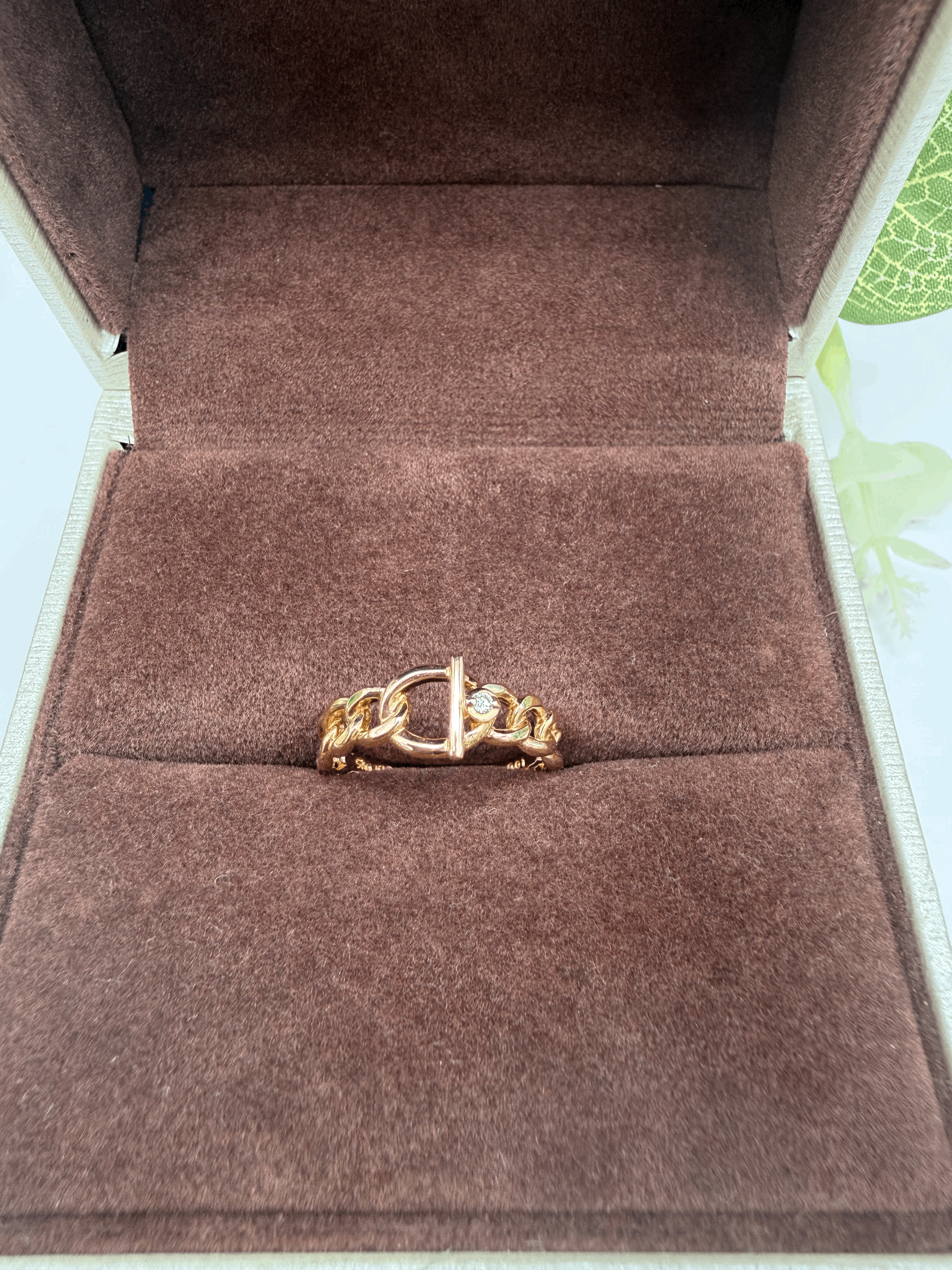 18k Solid Gold Diamond Accent Ring