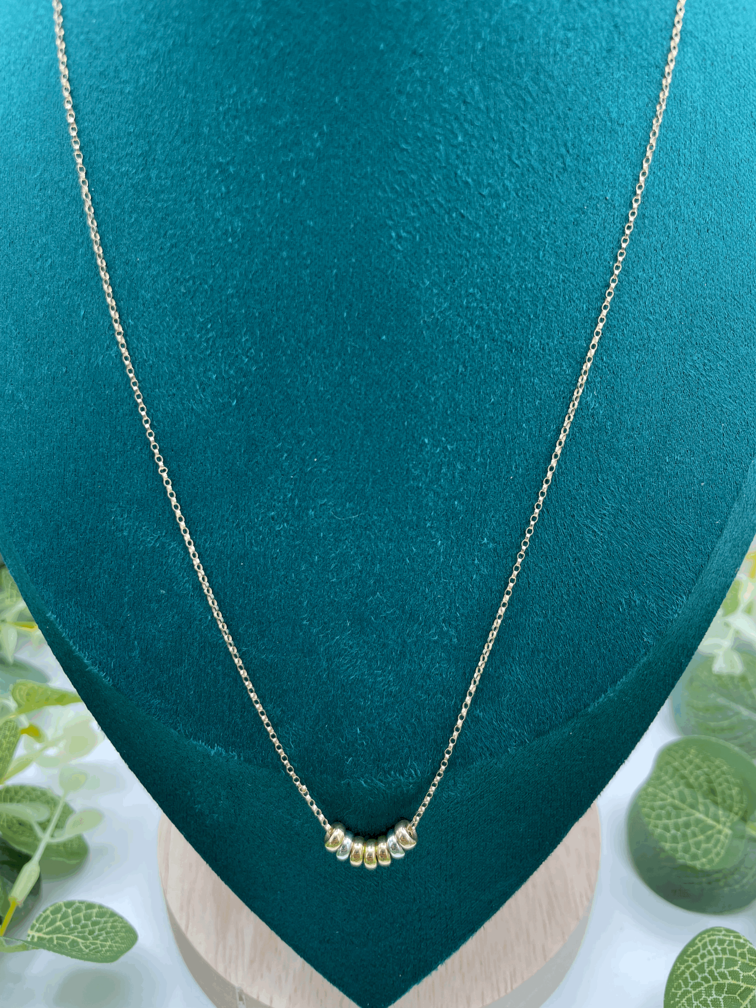 14k Gold Tricolor Pendant Necklace