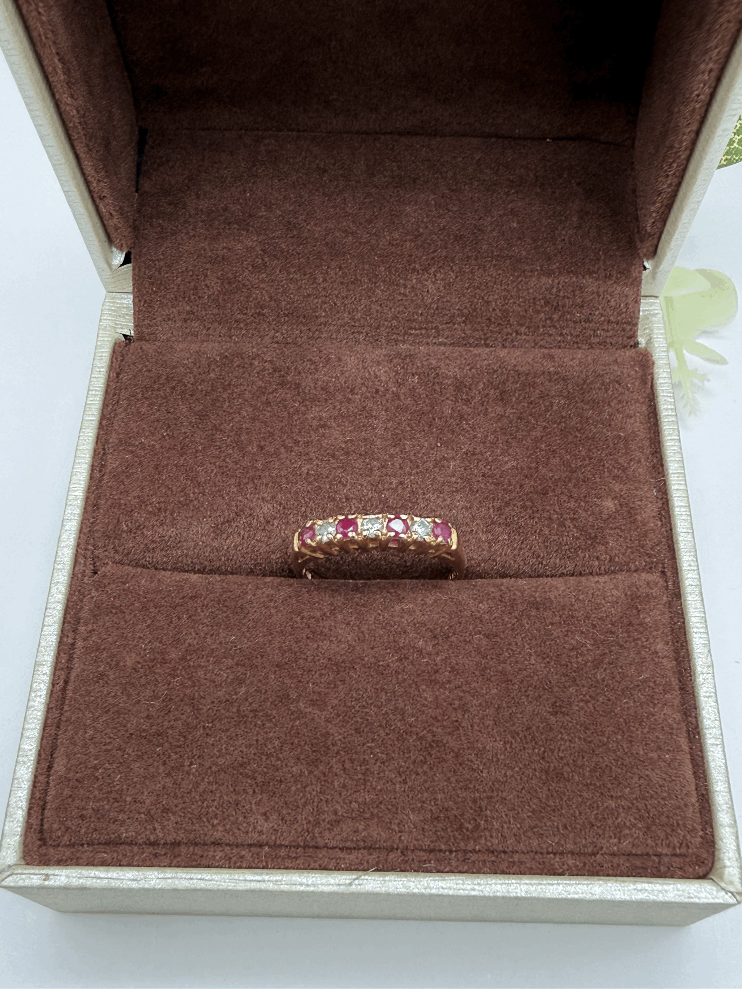 18k Solid Gold Ruby and Diamond Ring