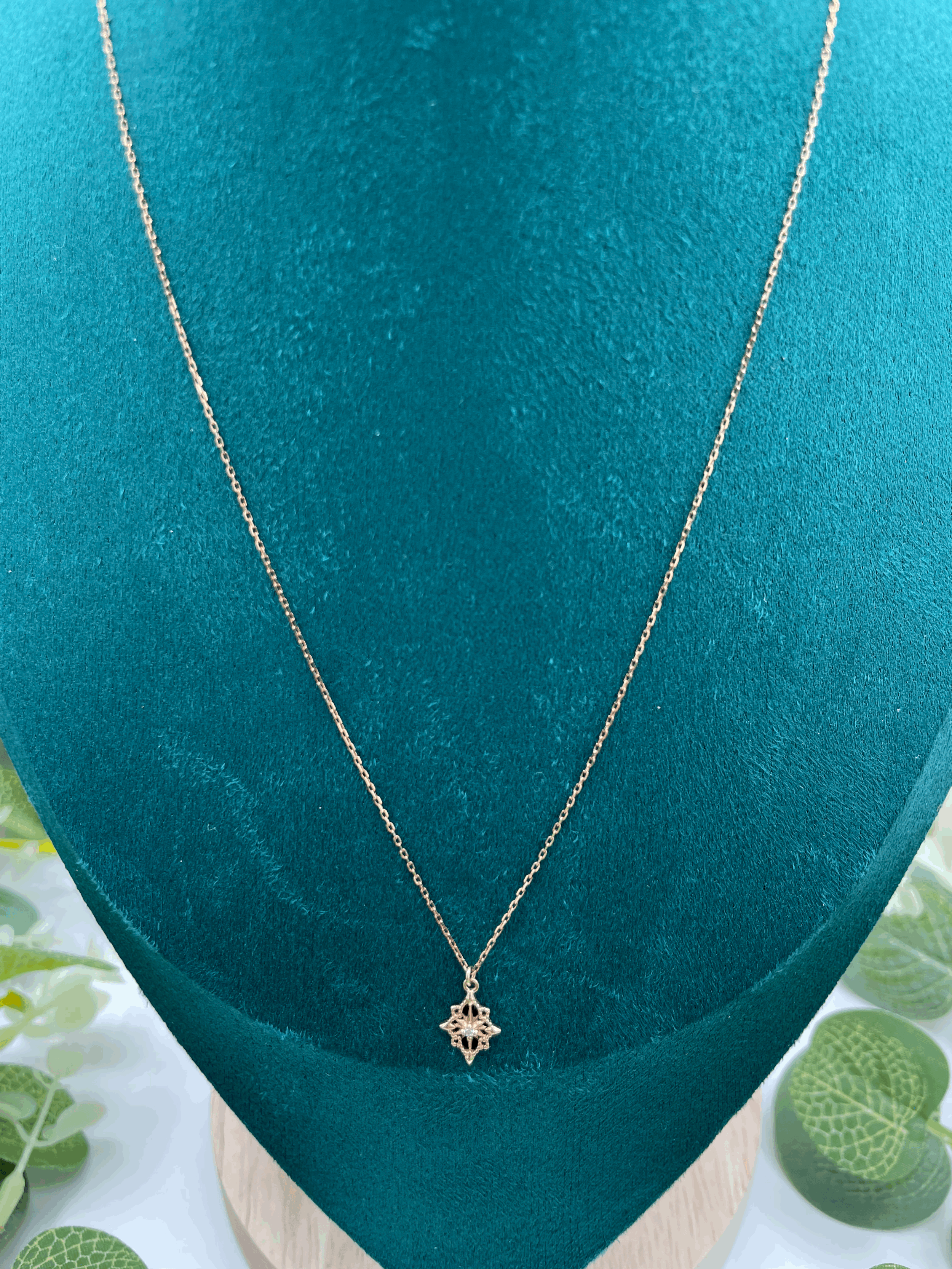 Diamond Pendant Necklace in 10k Rose Gold