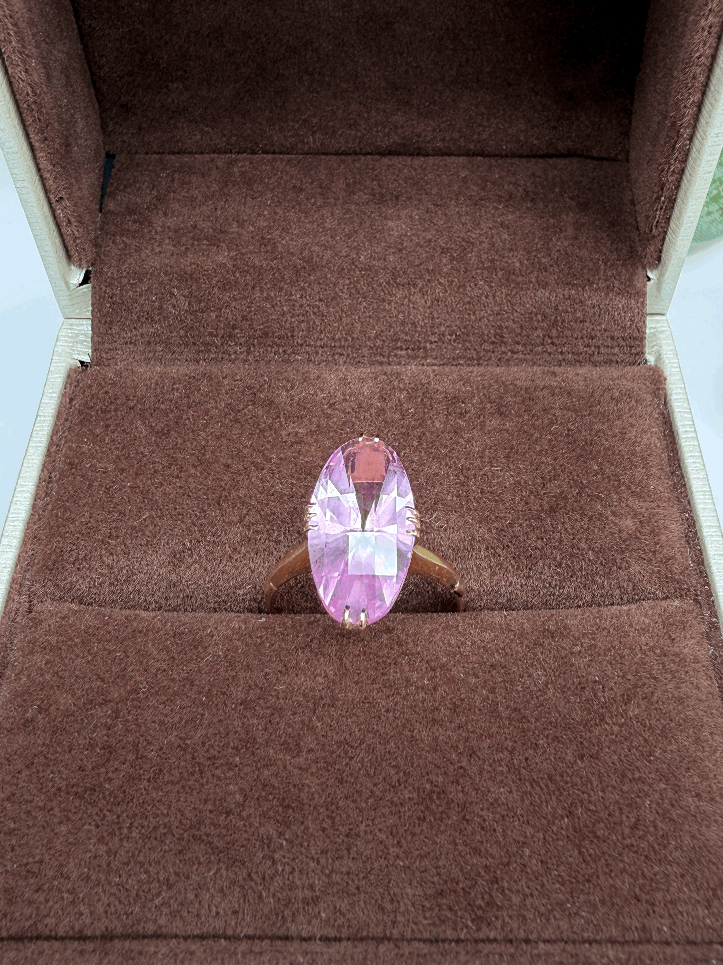 18k Solid Gold Pink Tourmaline Ring