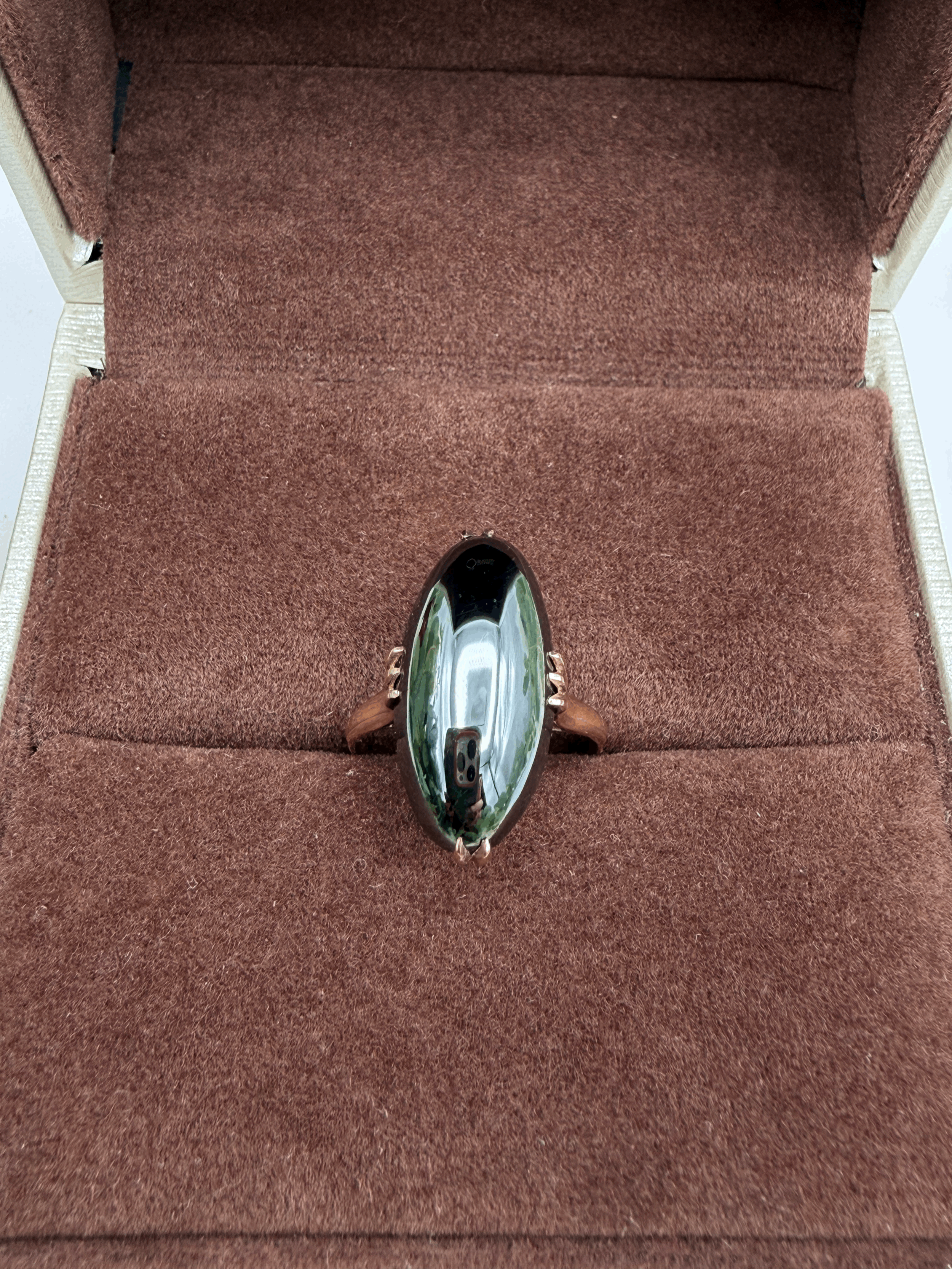 18k Solid Gold Black Tourmaline Ring
