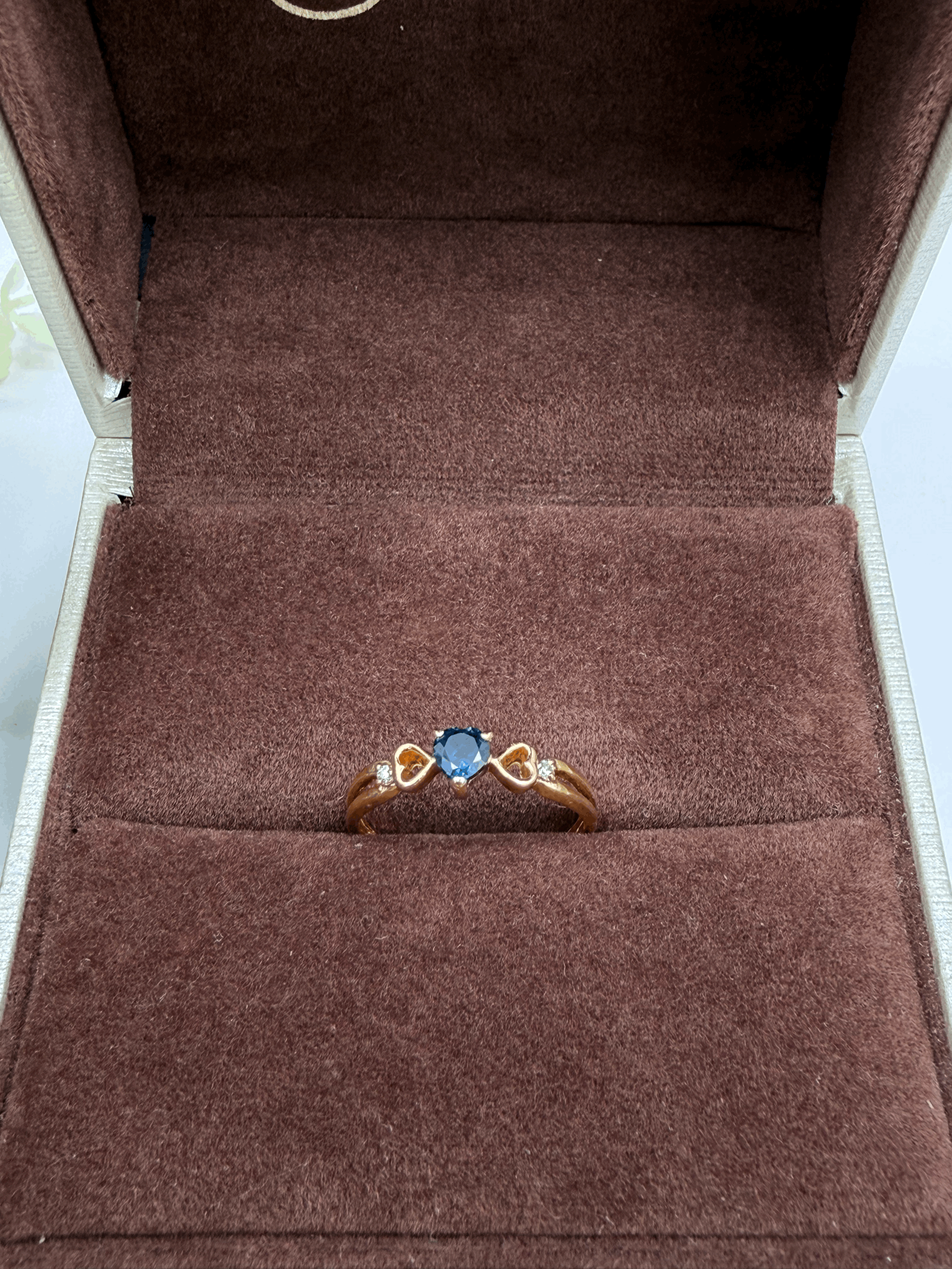 Heart Shape Deep Blue Diamond Ring
