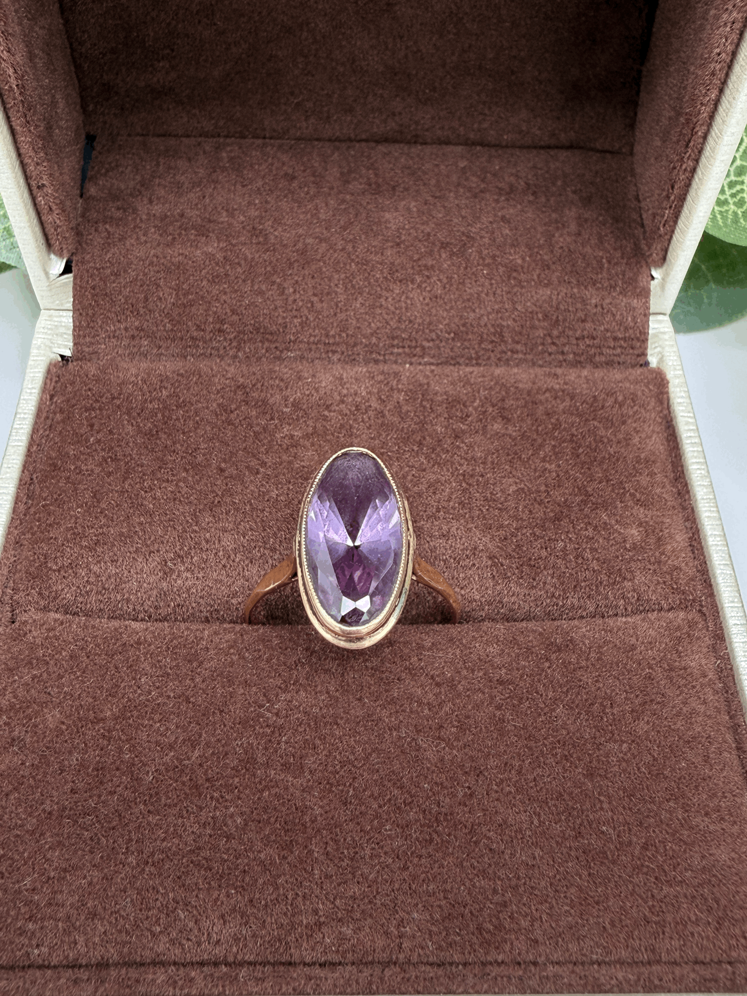 18k Solid Gold Amethyst Ring