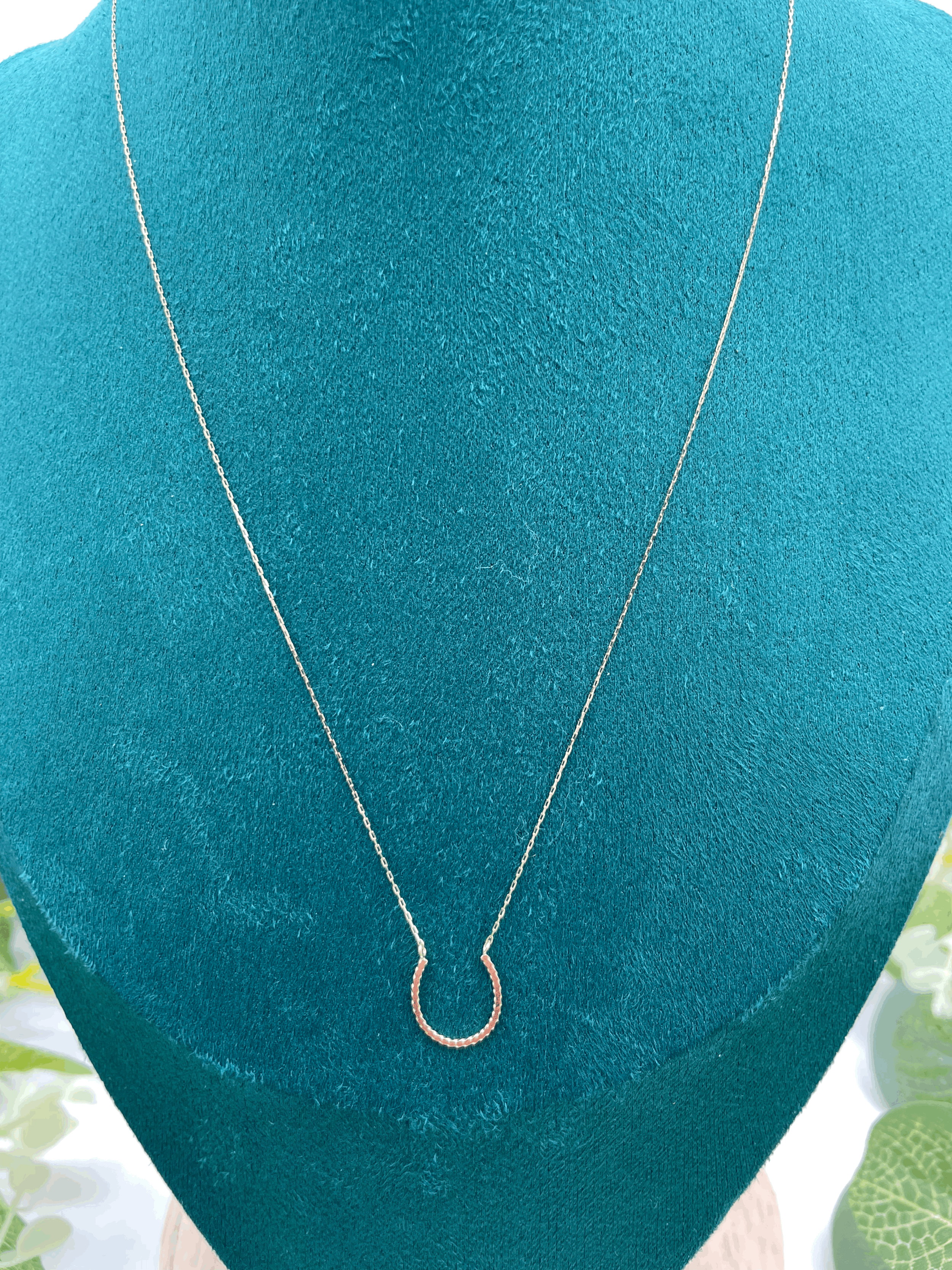 Horseshoe Pendant in 10k Gold Necklace