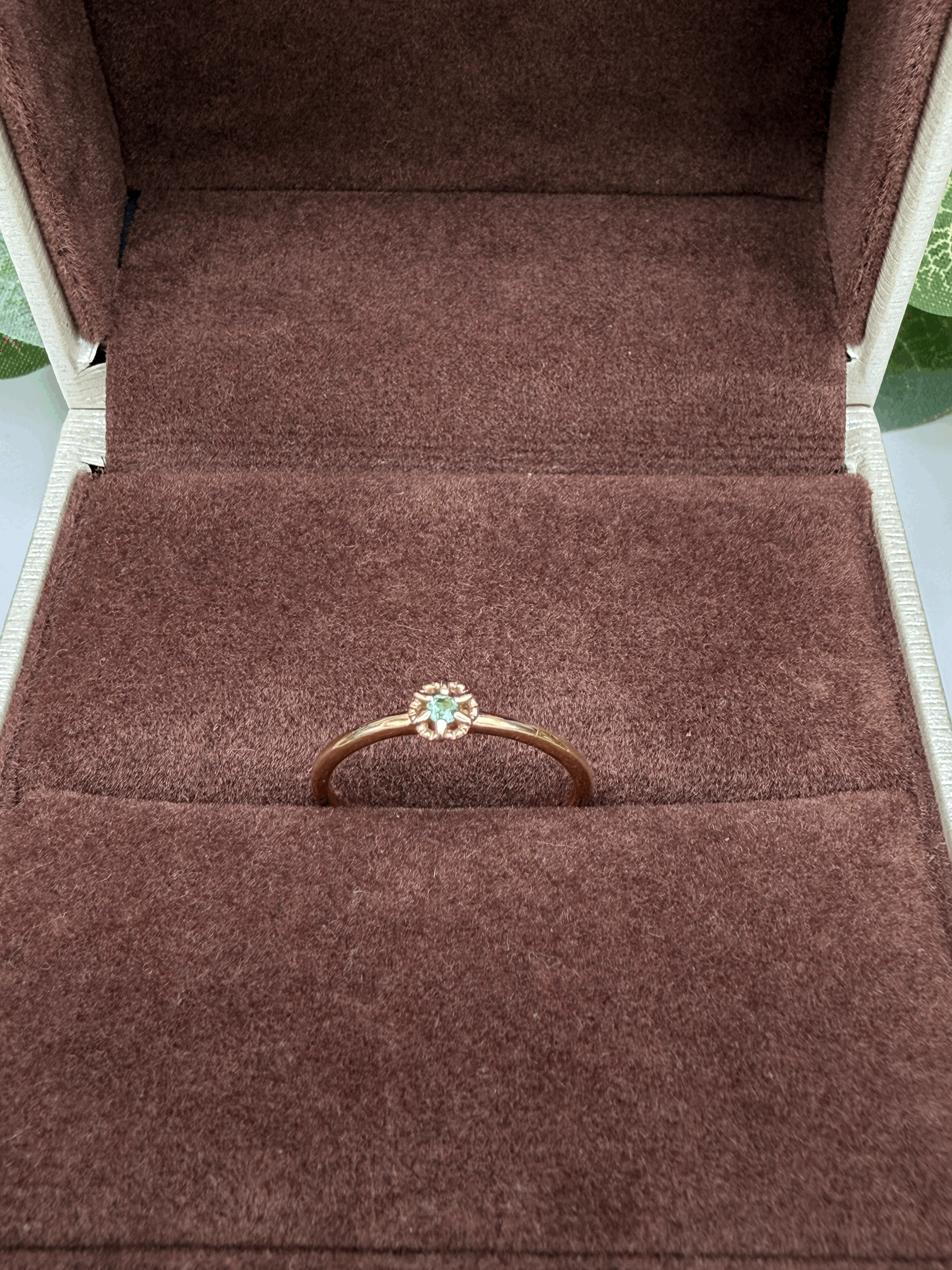 18k Solid Gold Emerald Diamond Ring