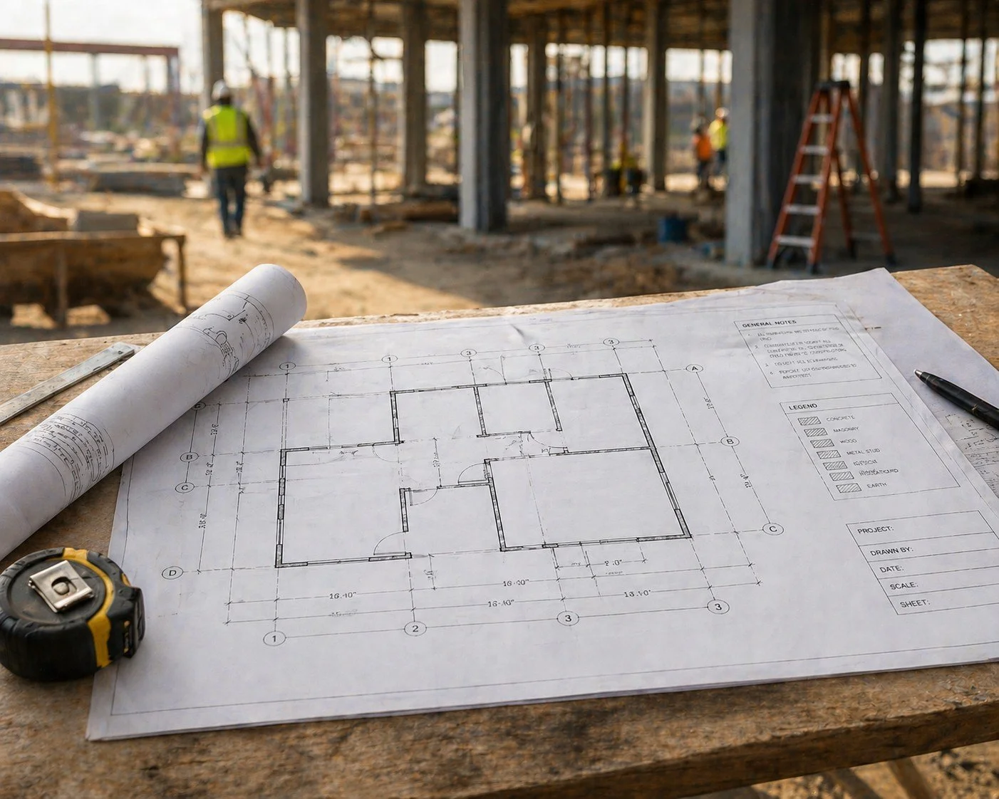 jobsite construction plans on table.jpg
