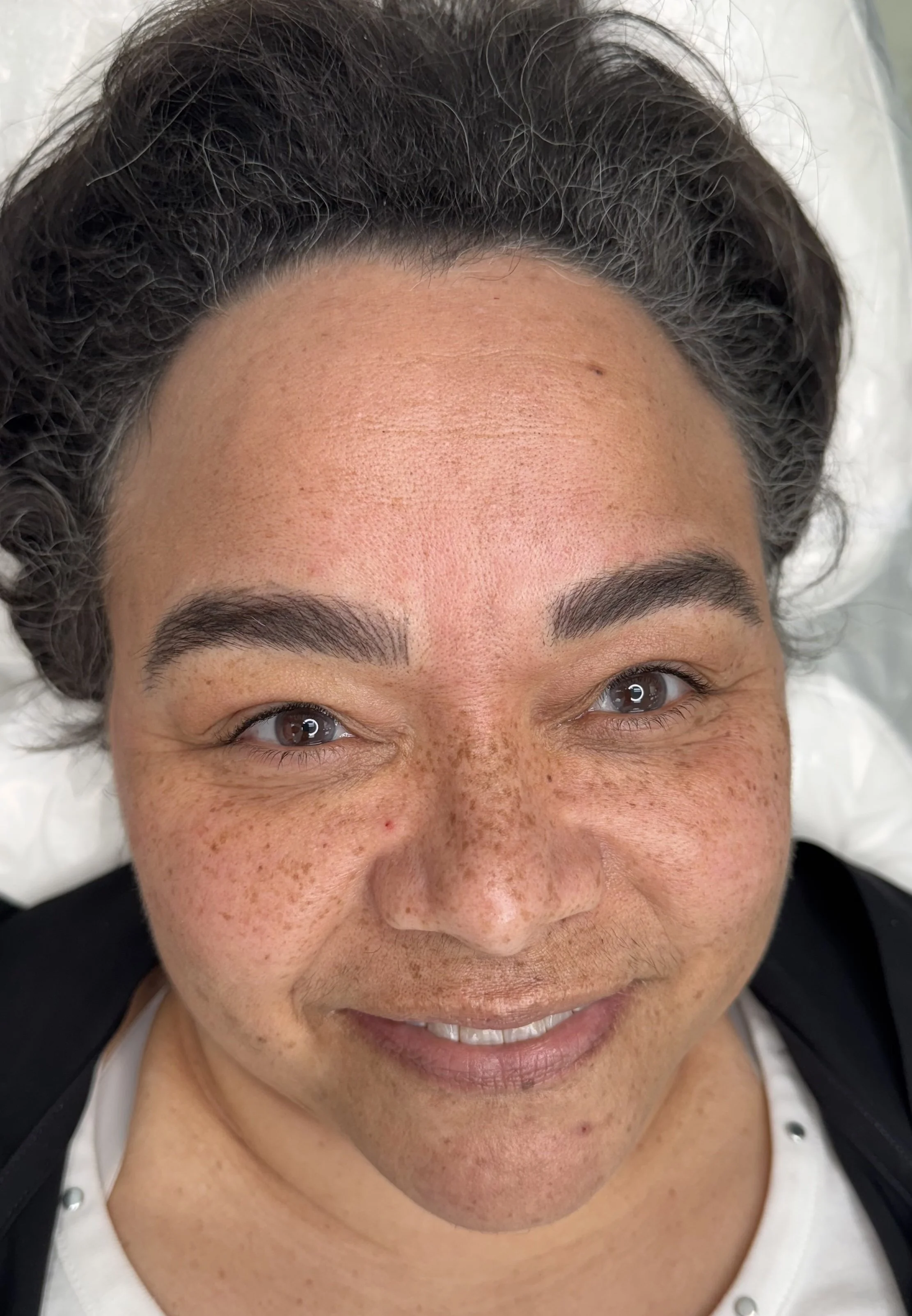 After photo showing healed permanent makeup eyebrows on a client at Beauty Ink by Carmen in Burbank, CA