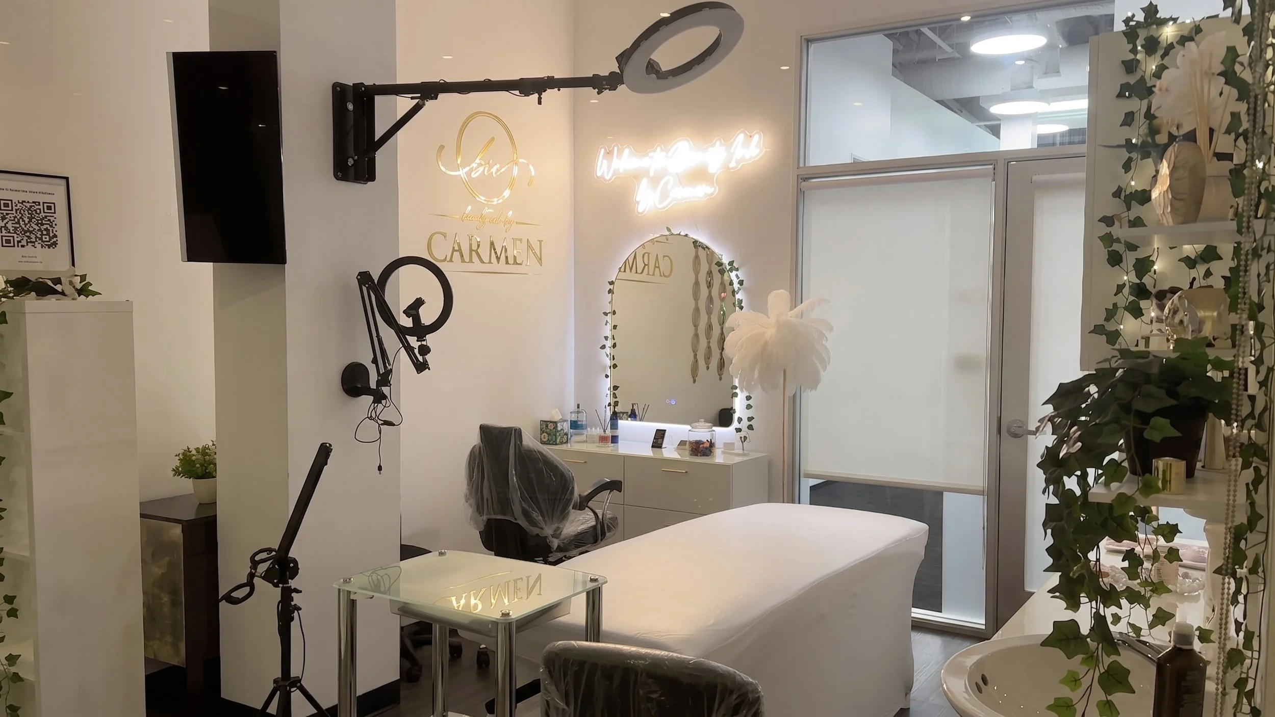 Interior of Beauty Ink by Carmen permanent makeup studio inside Salon Republic in Burbank, CA