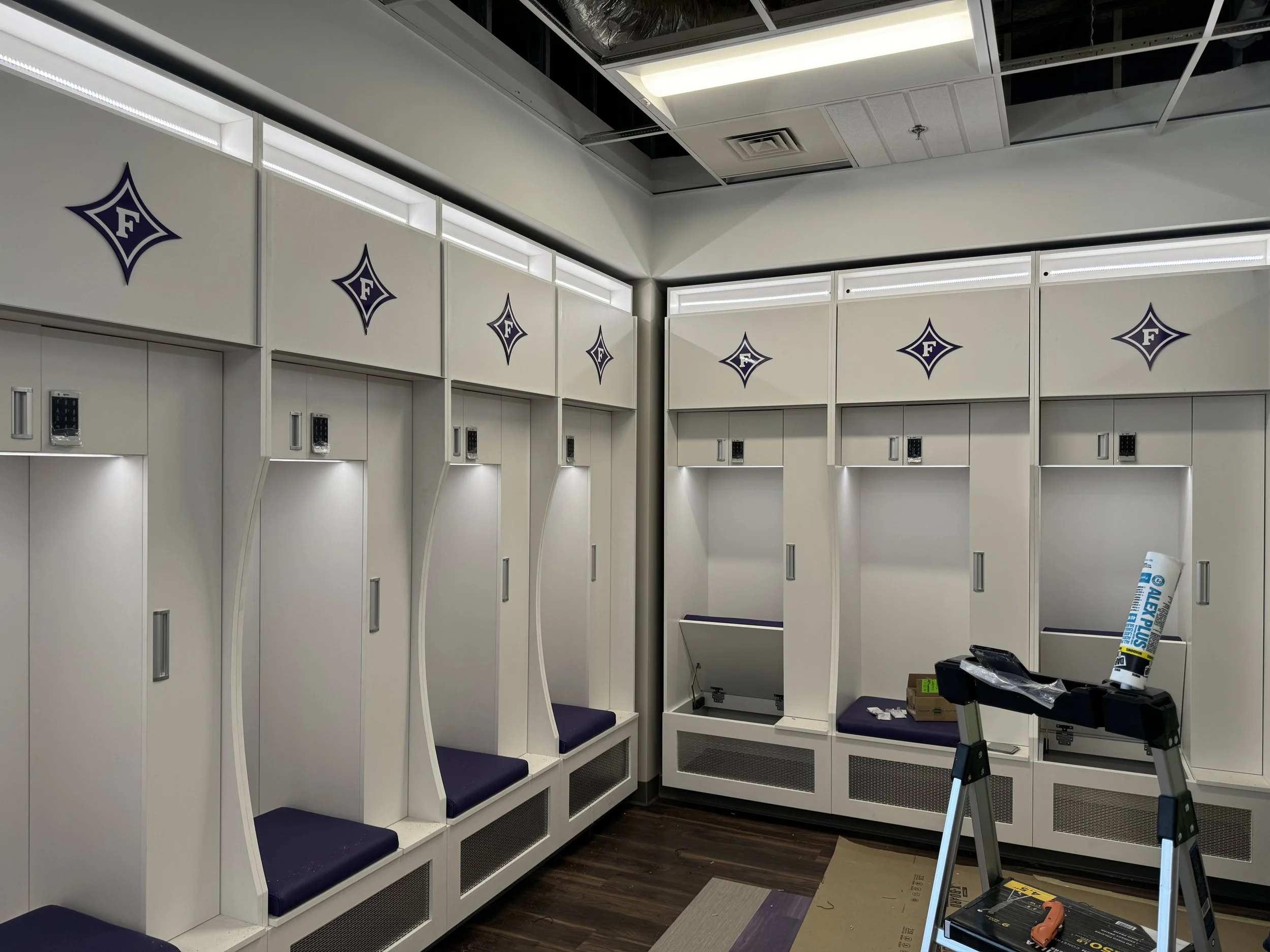 Furman University Tennis Locker Room Locker Lighting