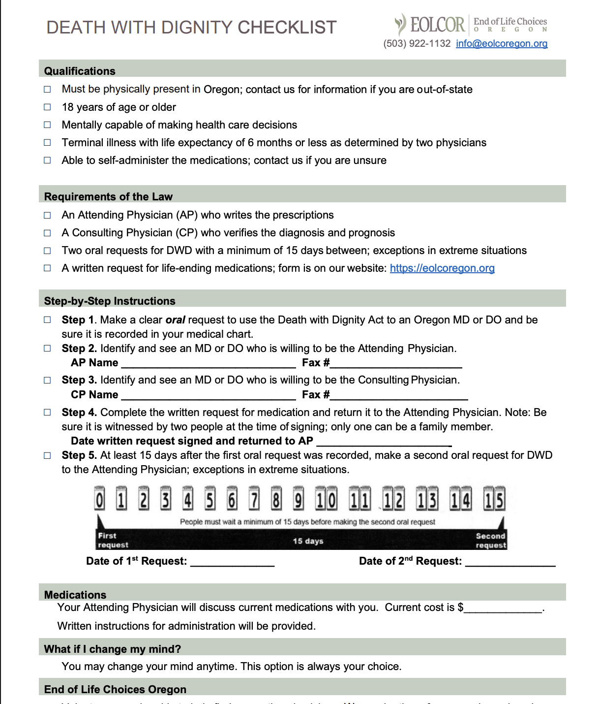 A preview of the DWDA checklist pdf