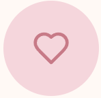 Pink background with a simple heart outline in the center