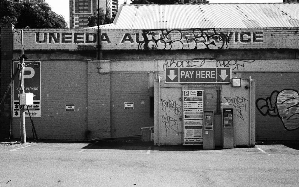 Pay here. South Melbourne houses demolished for parking.