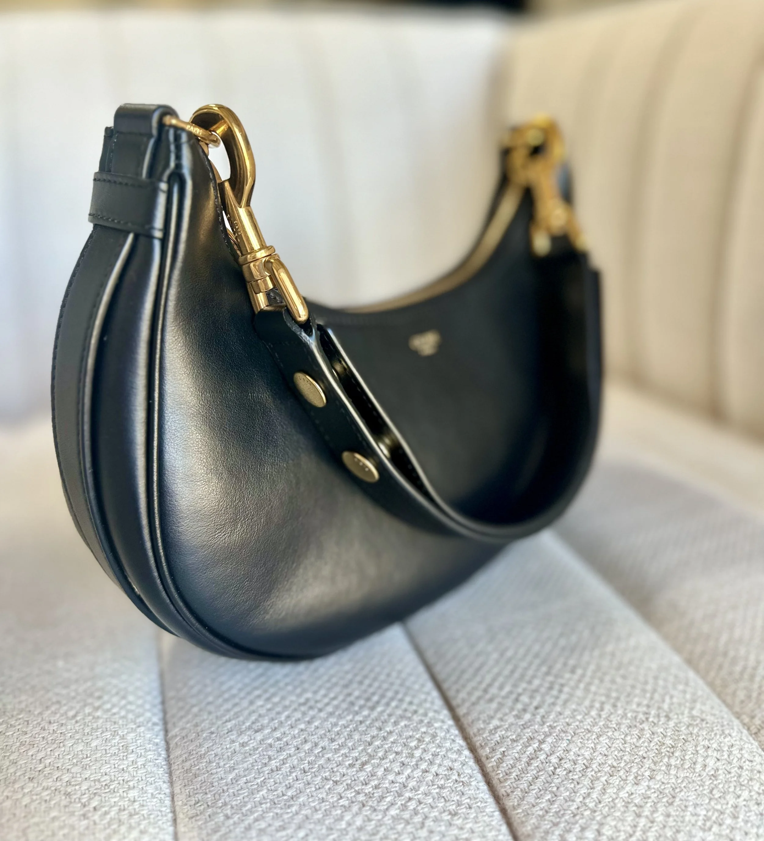 Celine Ava shoulder bag side profile black leather