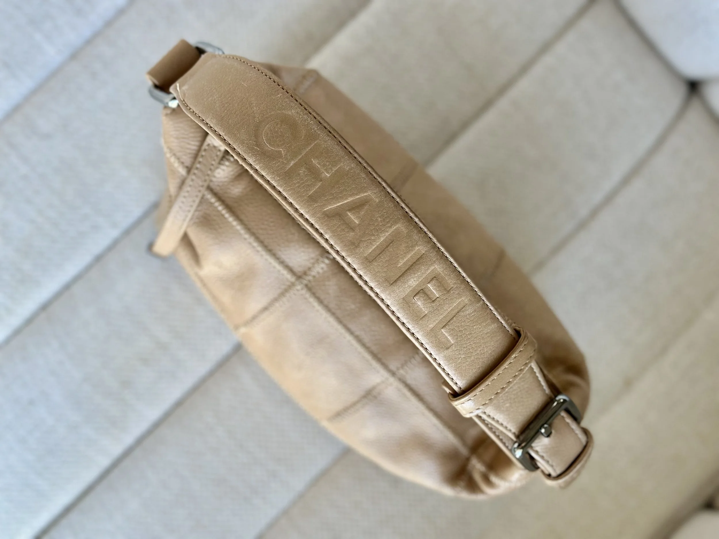 Chanel Chocolate Bar bag CHANEL wordmark detail