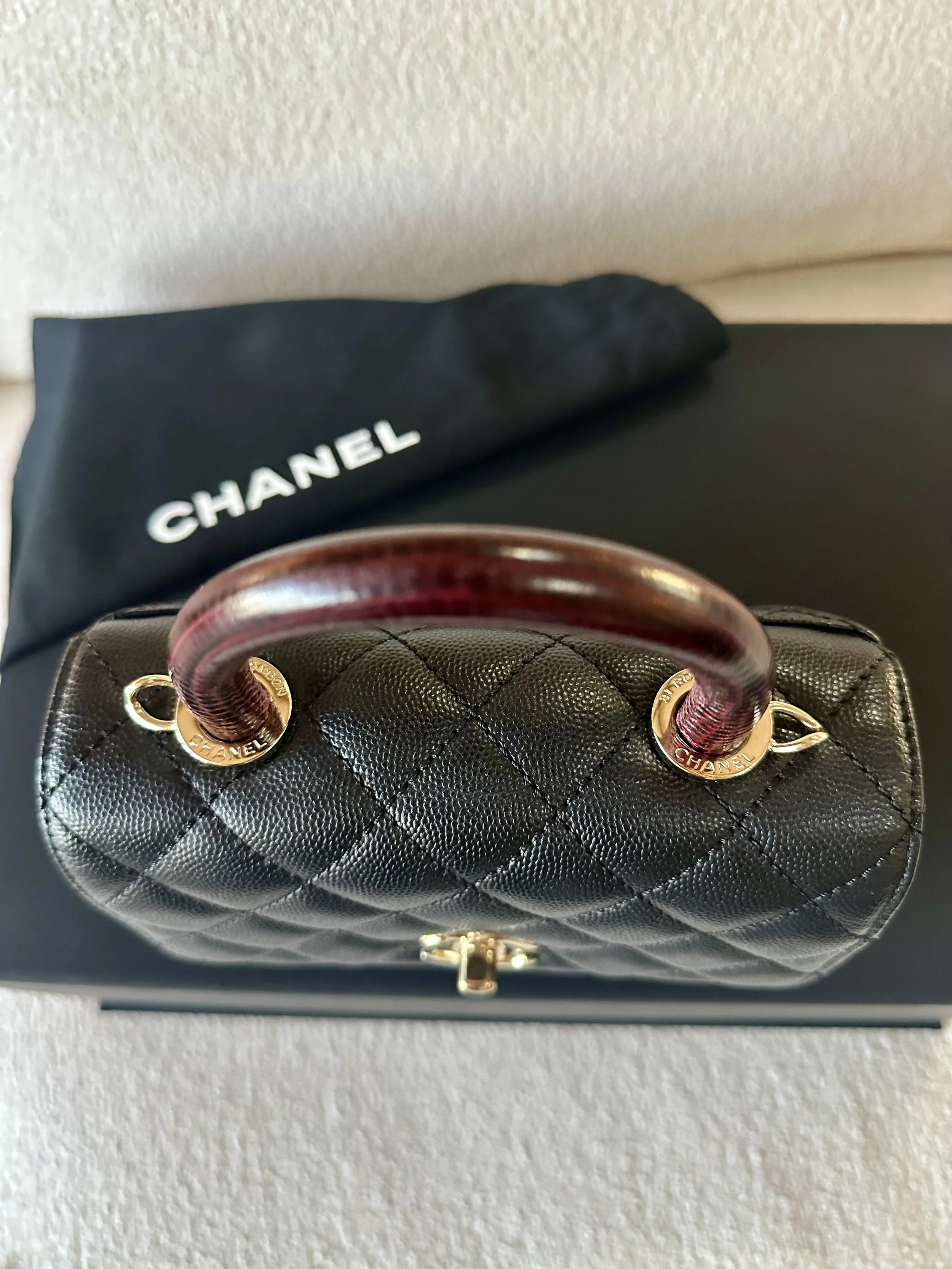 Chanel Mini Coco Top Handle with Chanel dust bag full set included