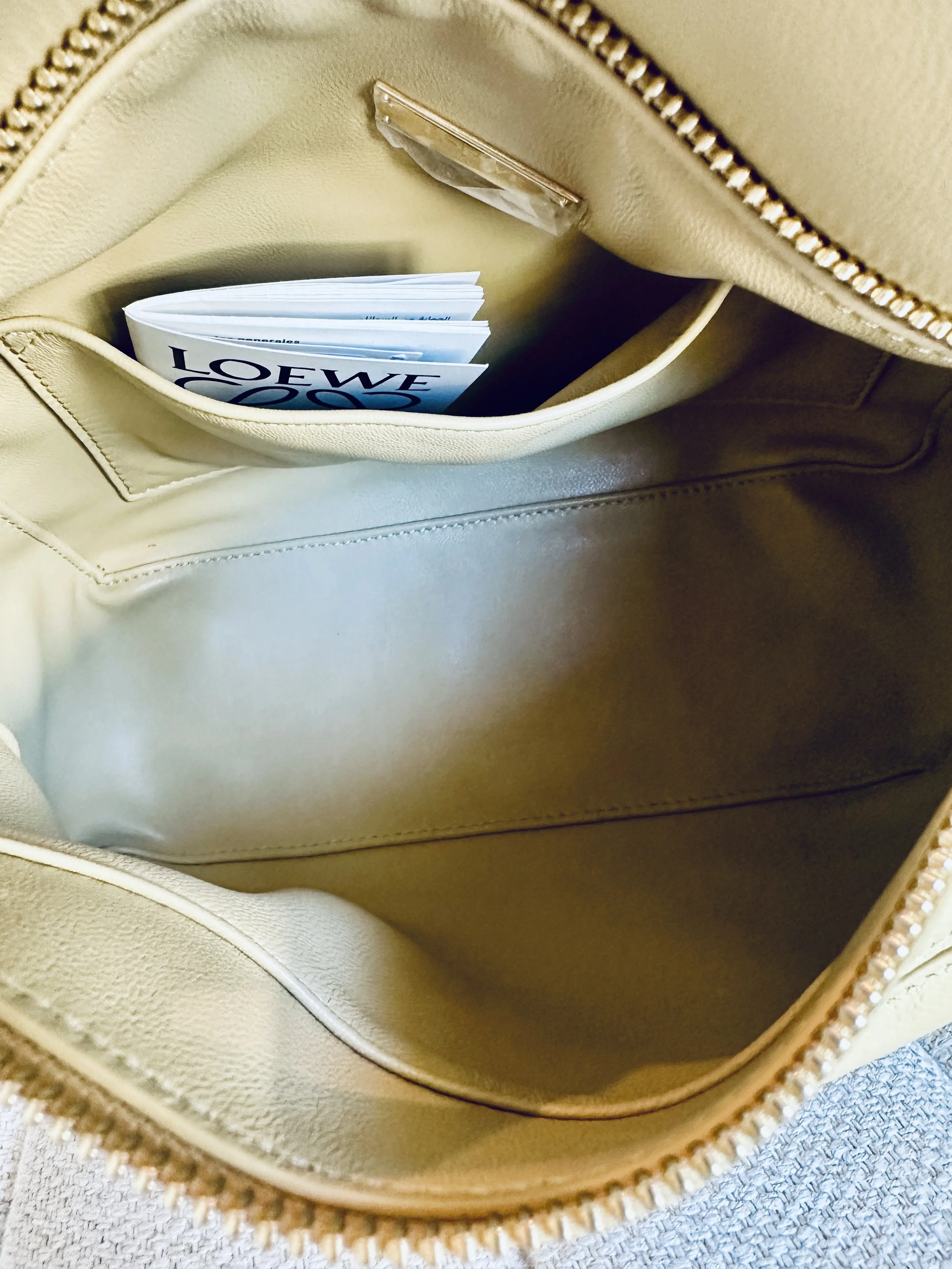 Loewe Puzzle bag interior, booklet and pocket