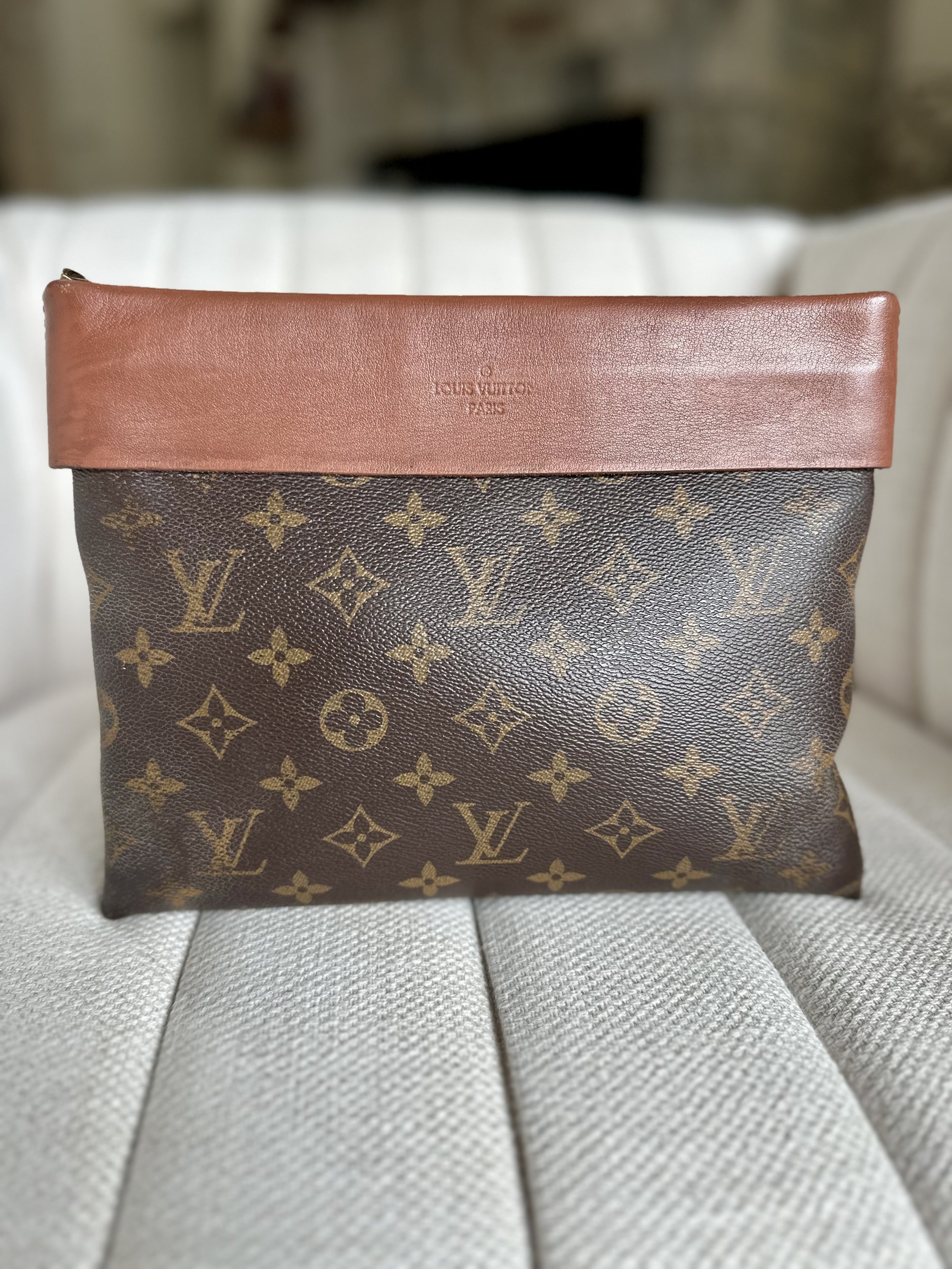 Louis Vuitton Tuileries Pochette front view, Monogram canvas