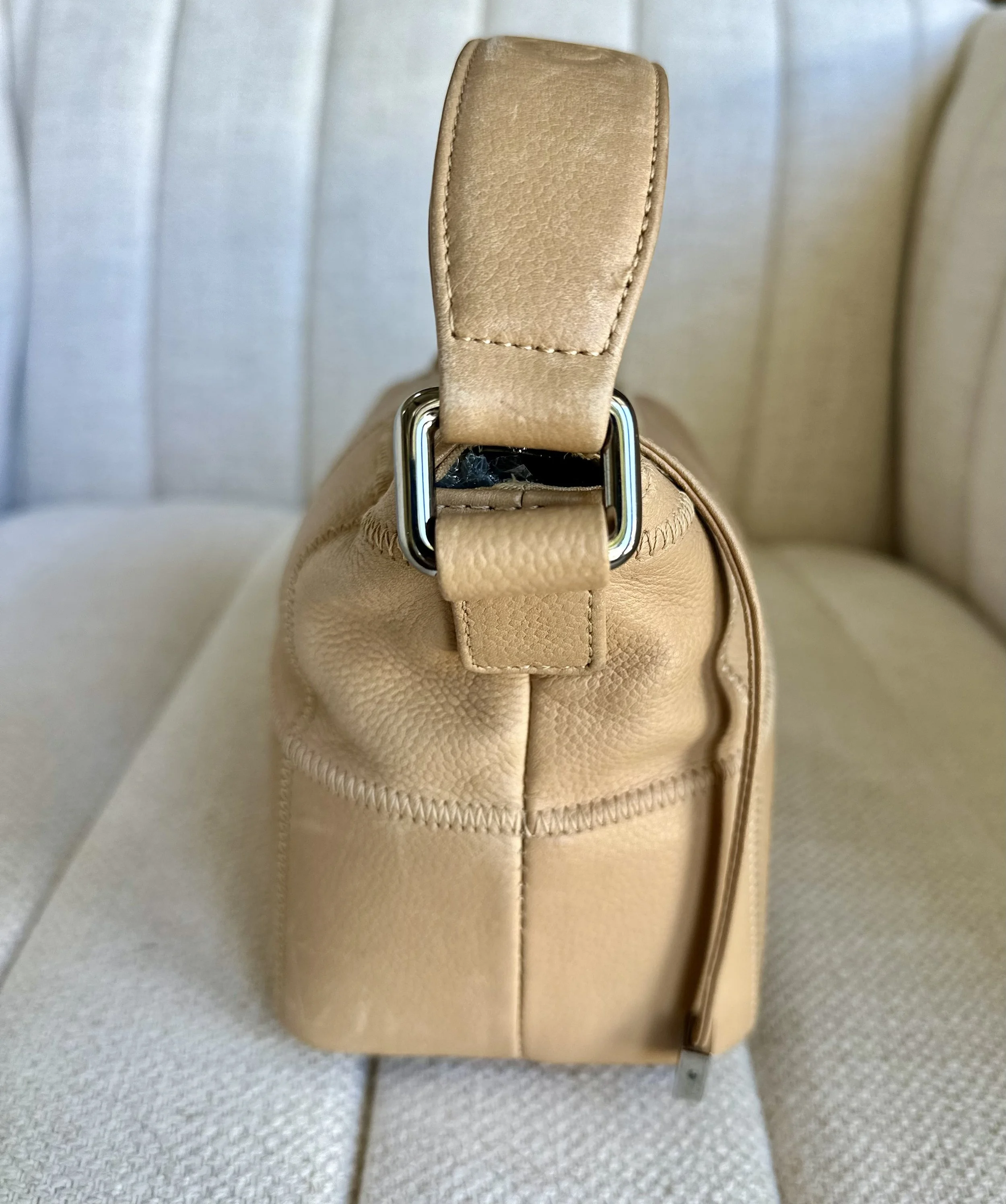 Chanel shoulder bag adjustable strap buckle, silver hardware