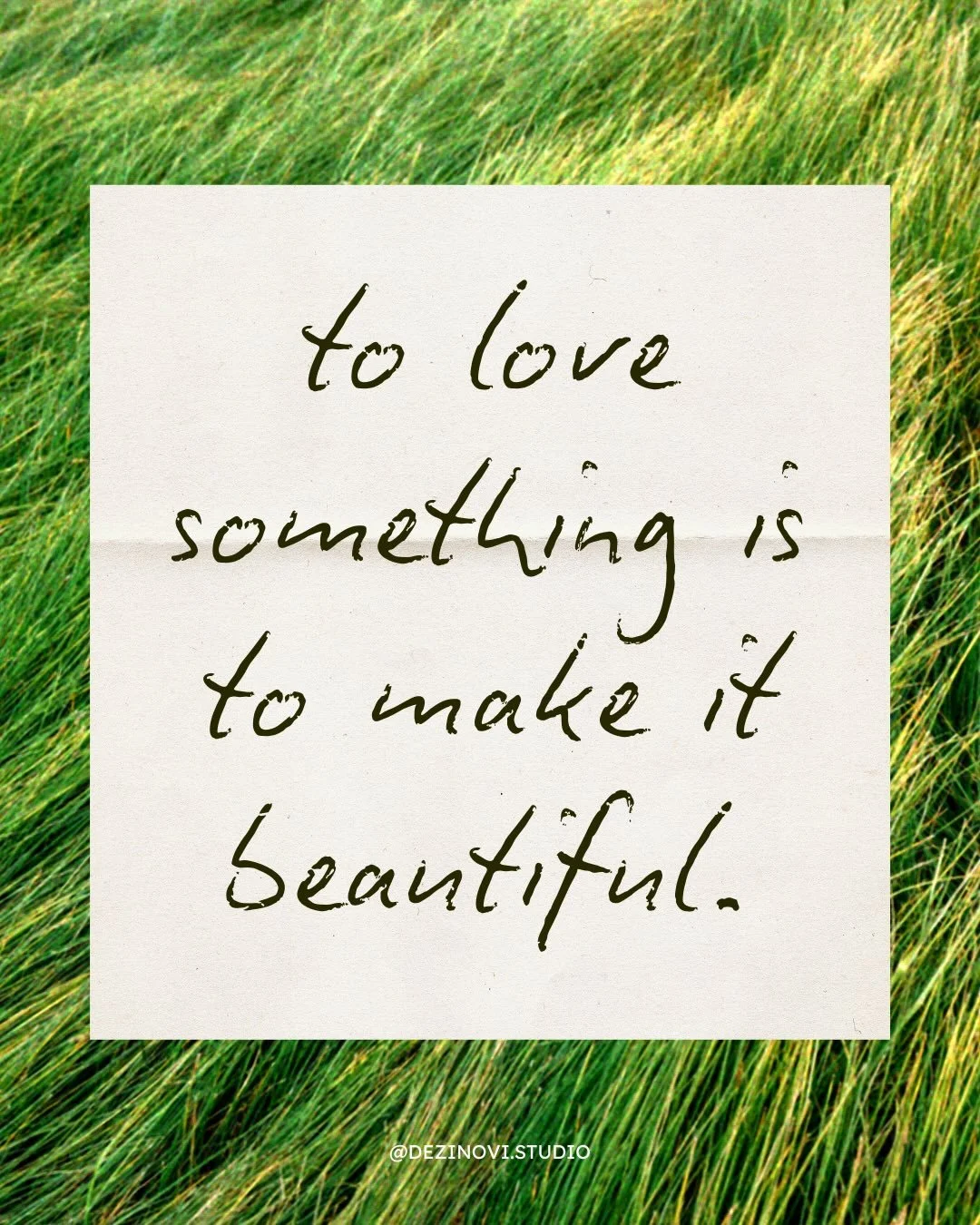 Save this post for a reminder that the love, time, and care you put into your work makes a difference. &hearts;️

P.S. I make brand identities for home and lifestyle stores selling vintage, slowly made, restored or small batch items. Check out my pag