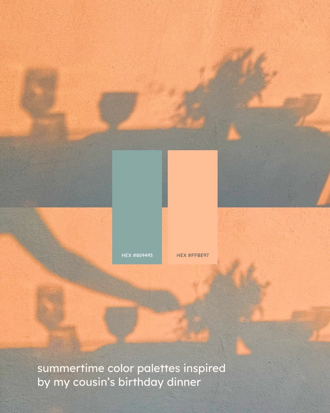summertime palette inspired by my cousin&rsquo;s dinner on the balcony in Brooklyn, NY. 🌆 

I can&rsquo;t turn my design brain off, even when I&rsquo;ve clocked out and am enjoying dinner with fam and friends. 

I&rsquo;m always bringing it back to 