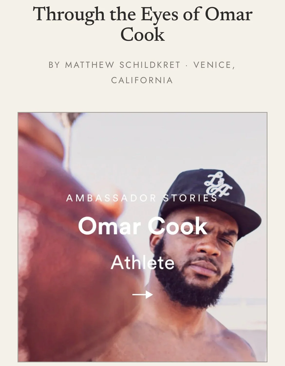 Omar Cook Late Sunday Afternoon
