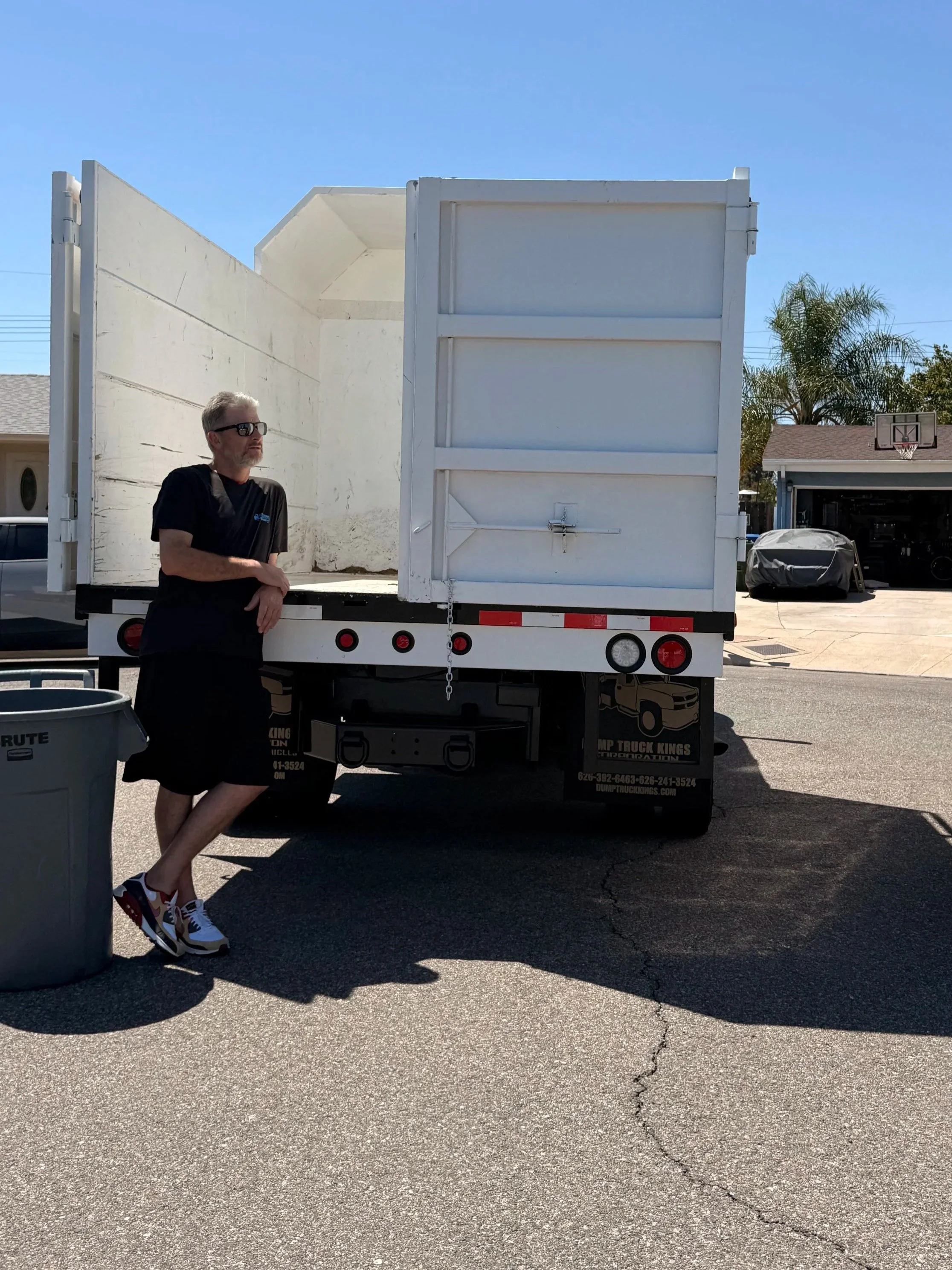 Waiting to load the truck on a job in Granada Hills, Ca
