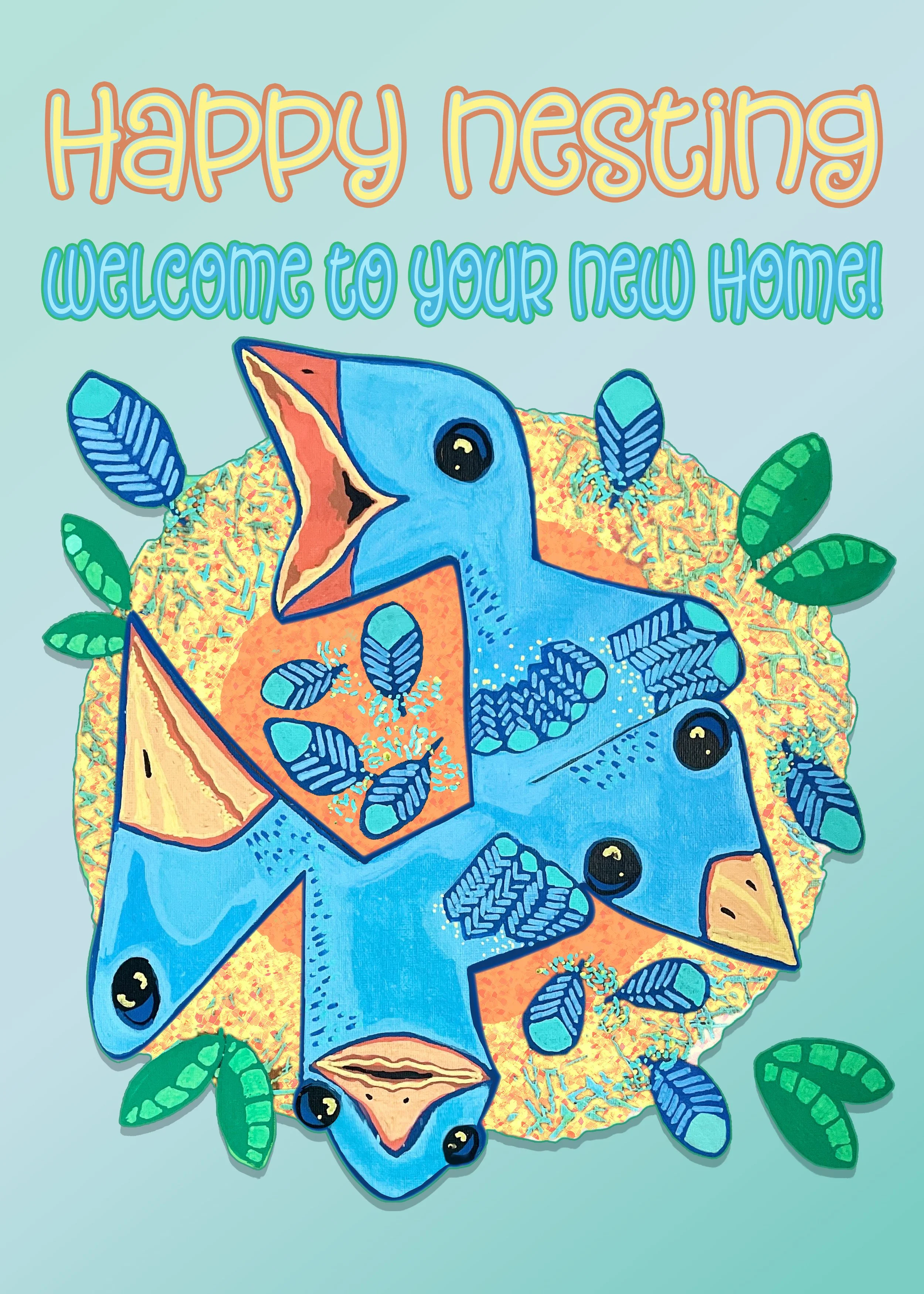 4 birds greeting happy nesting 5x7.jpg