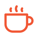 Icon of a steaming coffee cup