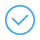 Blue checkmark inside a circle