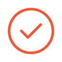 Checkmark inside a red circle