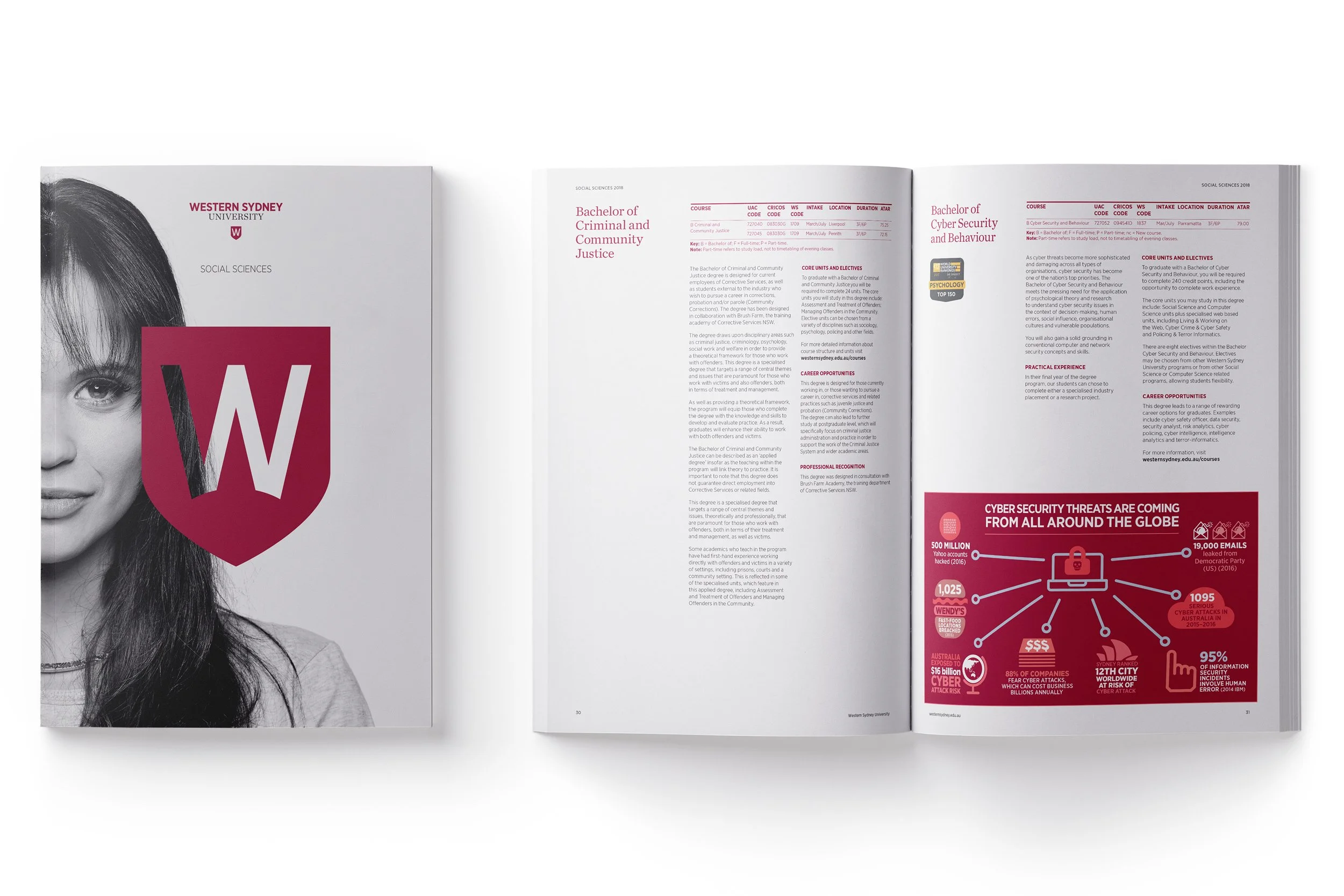 Placement in Area of Study brochure with Cyber Security Infographic