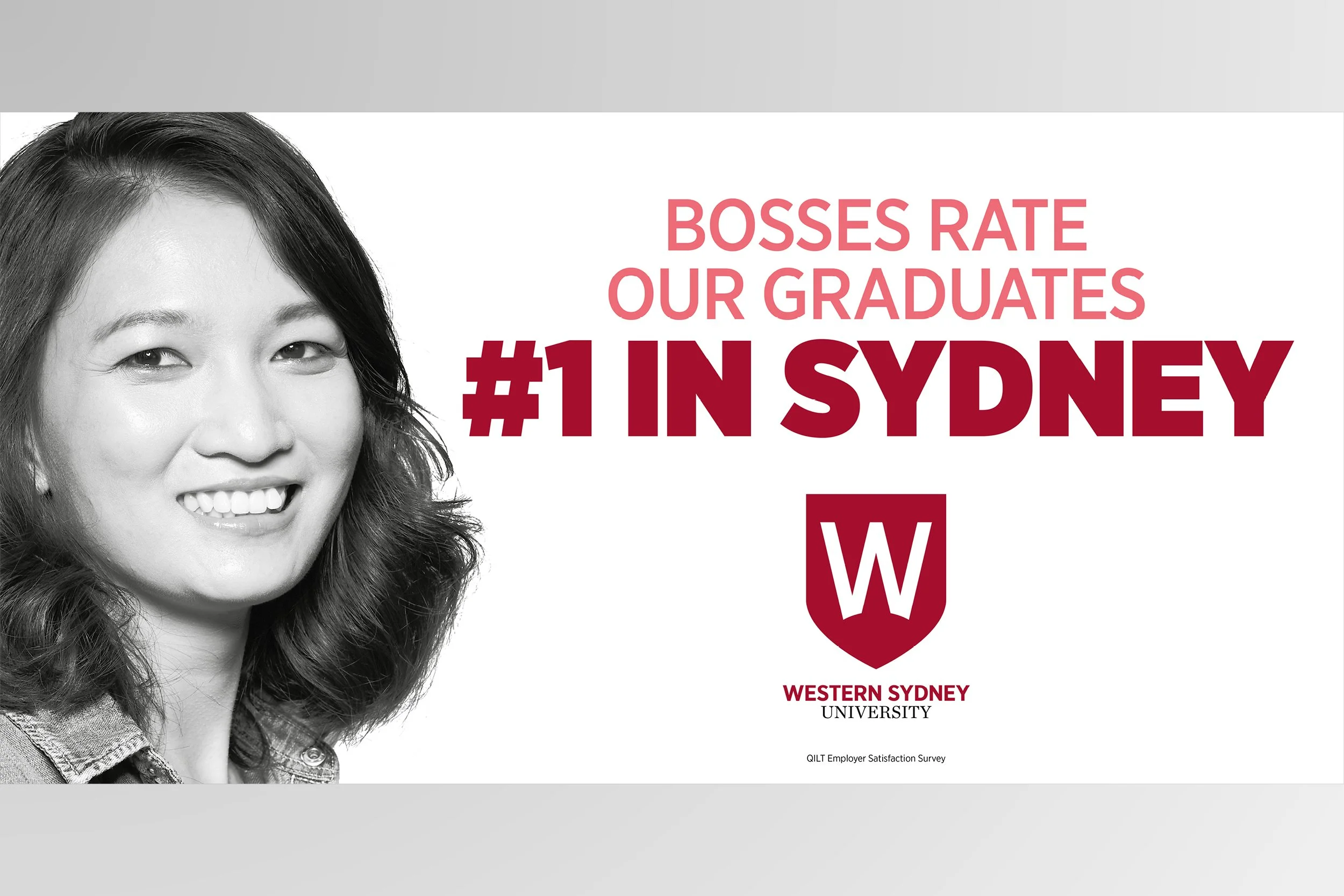Western Sydney University credentials campaign OOH billboard featuring #1 in Sydney messaging